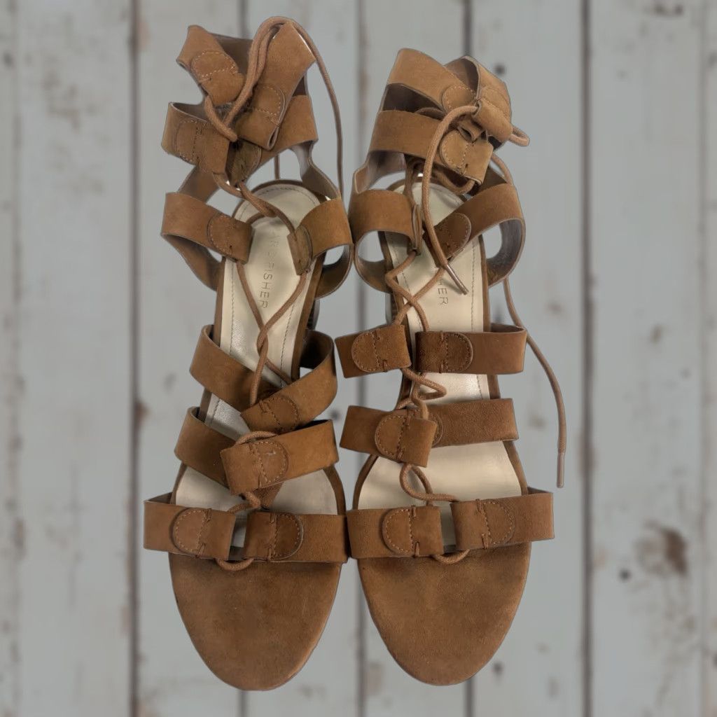 Marc Fisher Marc Fisher Patsey Women's Suede Gladiator Block Heels Size 8.5M Open Toe City Bohemian Size US 9 / IT 39 - 1 Thumbnail