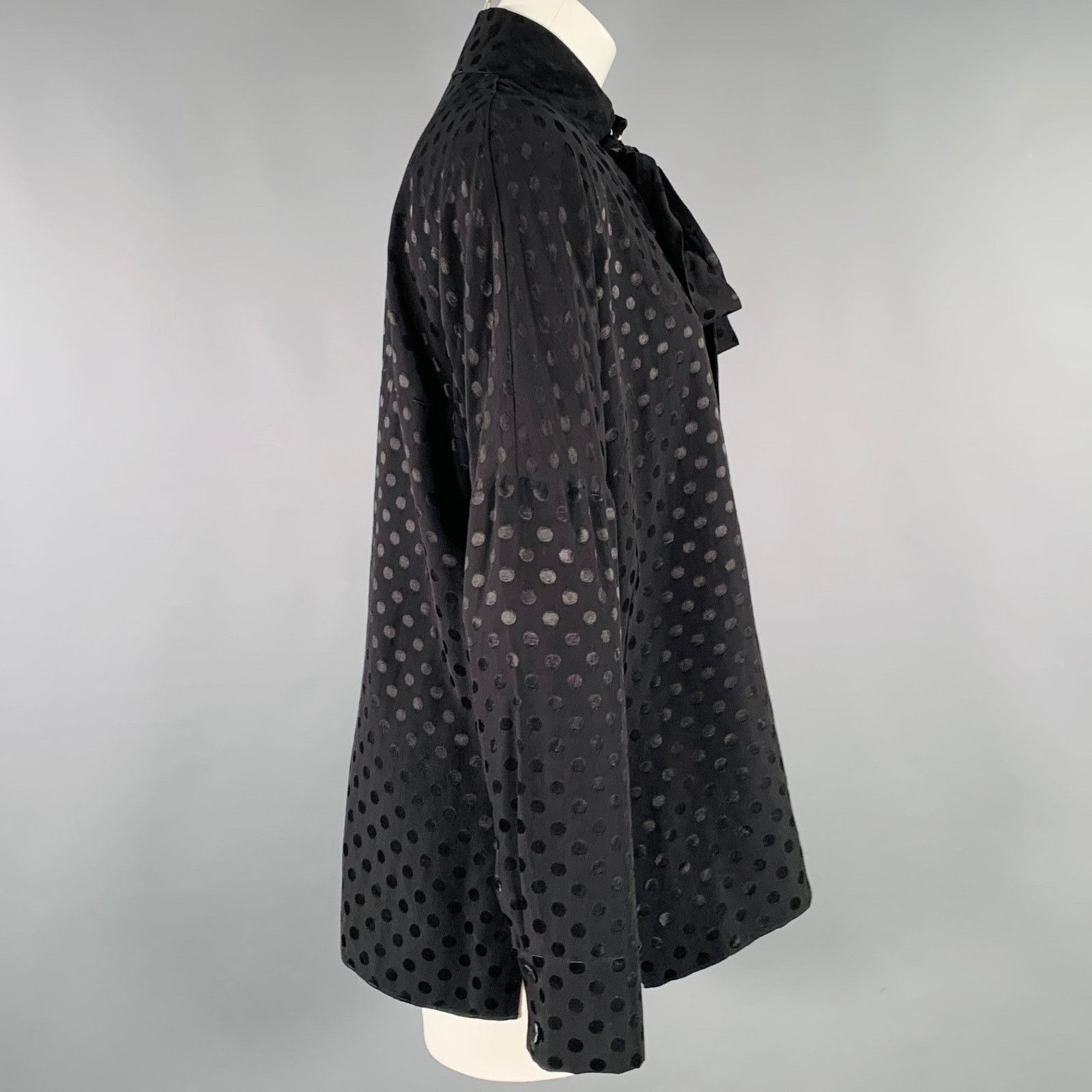 Tibi TIBI Size M Black Viscose Dots Bow Blouse Size M / US 6-8 / IT 42-44 - 3 Thumbnail