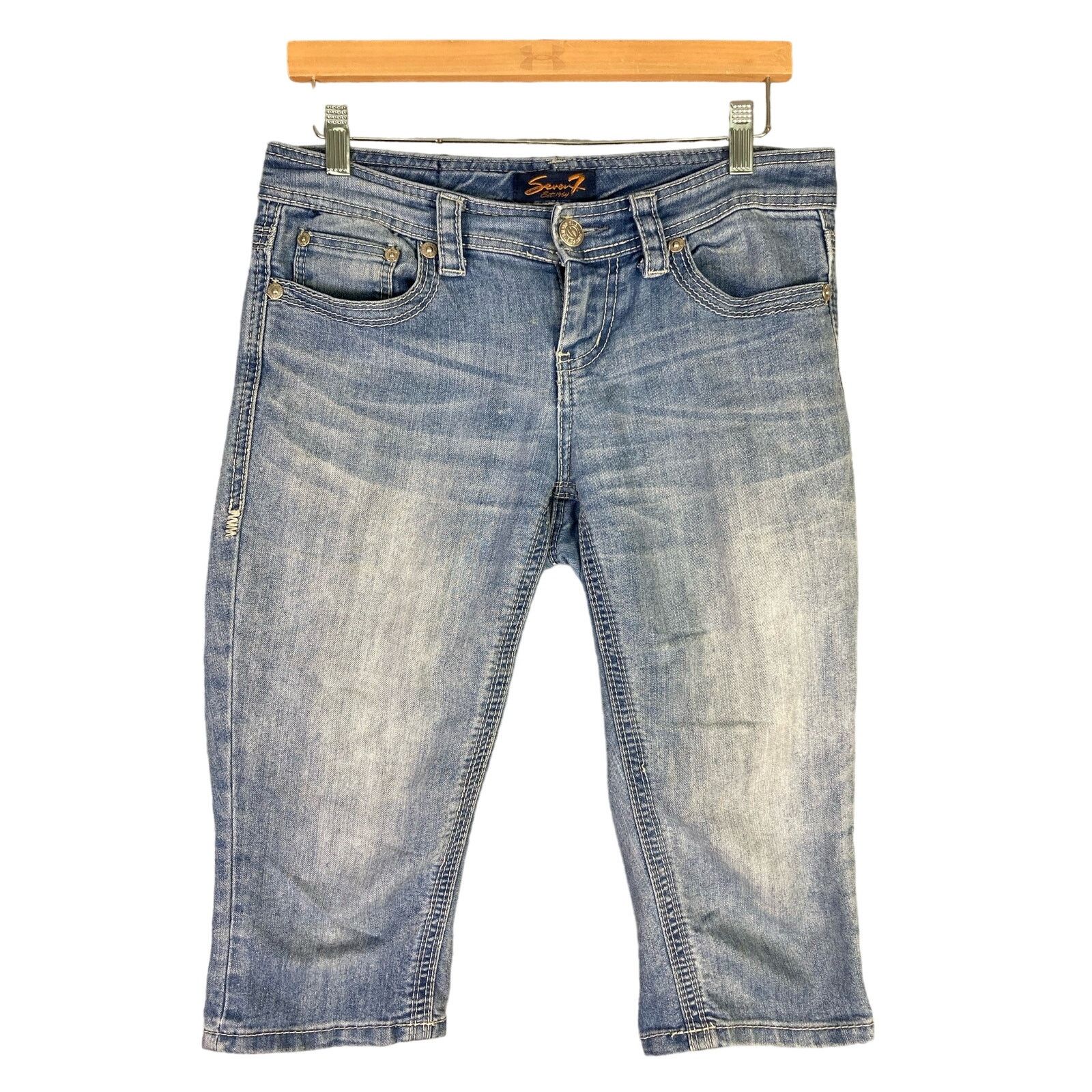 Seven 7 Seven7 Women's Size 4 Blue Denim Capri Jeans Low Rise Size 27" / US 4 / IT 40 - 1 Thumbnail