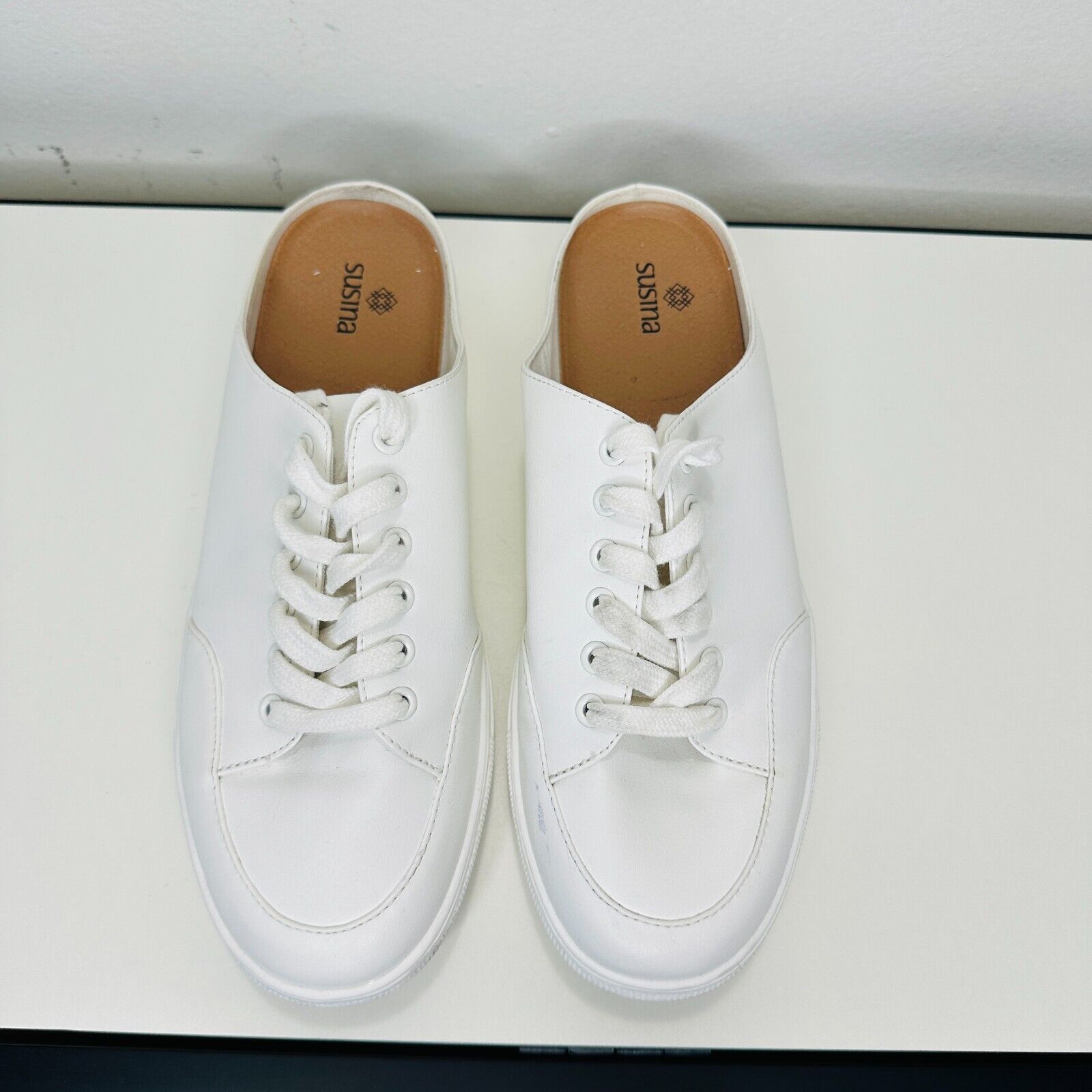 Other Susina White Leatherette Brynlee Closed Toe SlideIn Sneakers Size US 9 / IT 39 - 5 Thumbnail