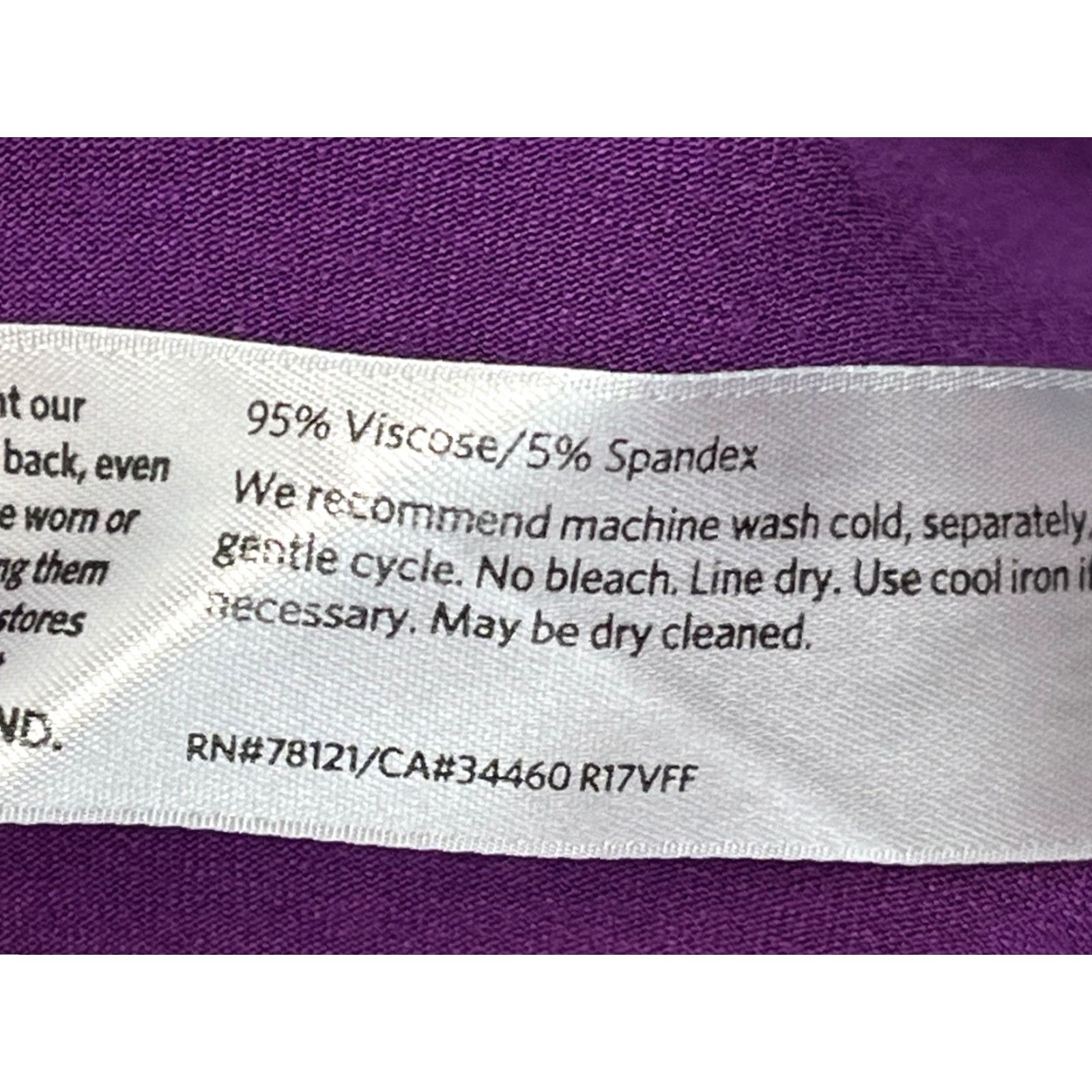 Eileen Fisher VINTAGE EILEEN FISHER Jersey Tunic Shirt Women's Tunic Size S Asymmetrical Hem Long Sleeve Purple Size S / US 4 / IT 40 - 7 Thumbnail
