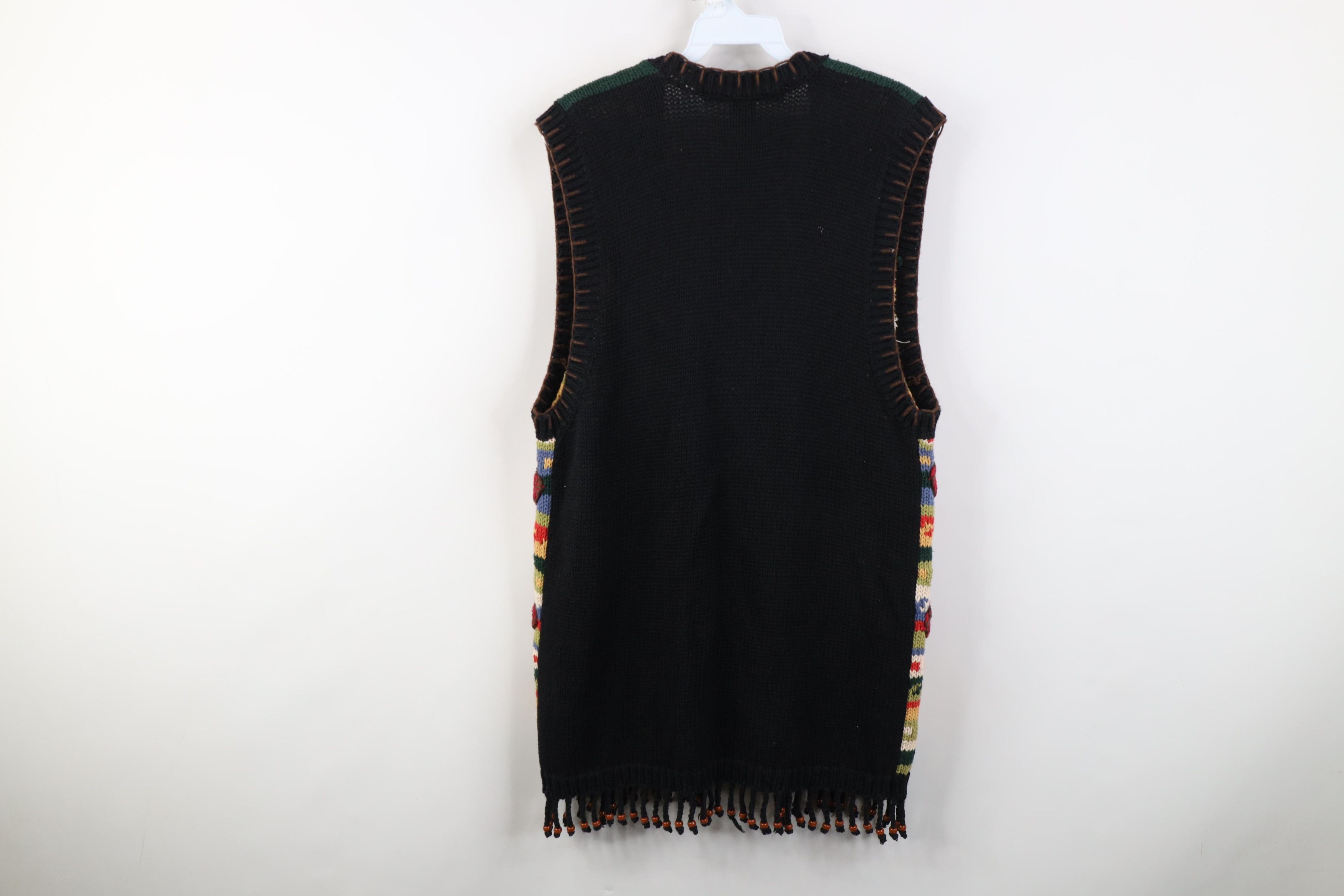 Vintage Vintage 90s Boho Chic Beaded Southwestern Cardigan Sweater Size M / US 6-8 / IT 42-44 - 9 Thumbnail