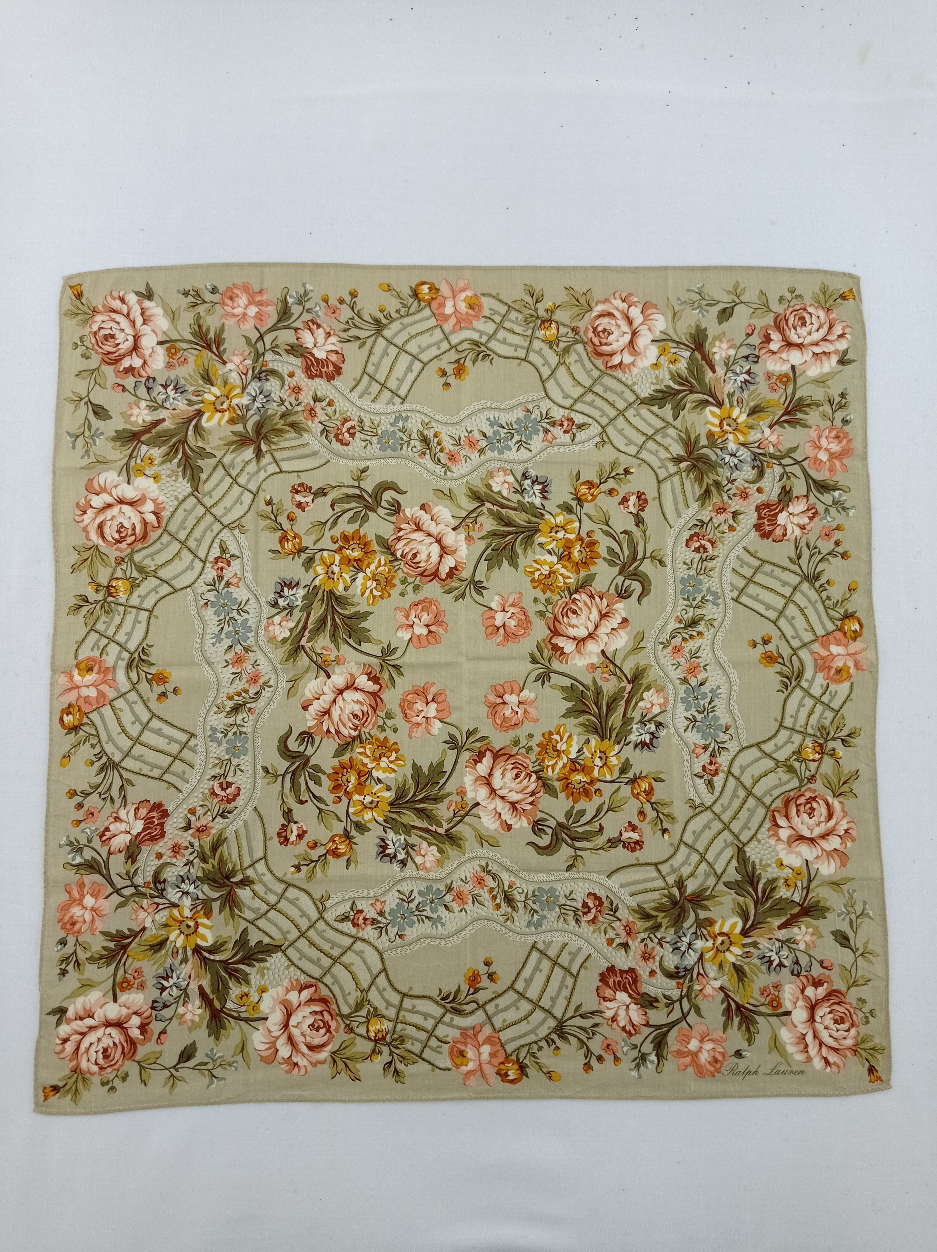 Ralph Lauren × Vintage Ralph Lauren Floral Handkerchief / Neckwear / Bandana Size ONE SIZE - 3 Thumbnail