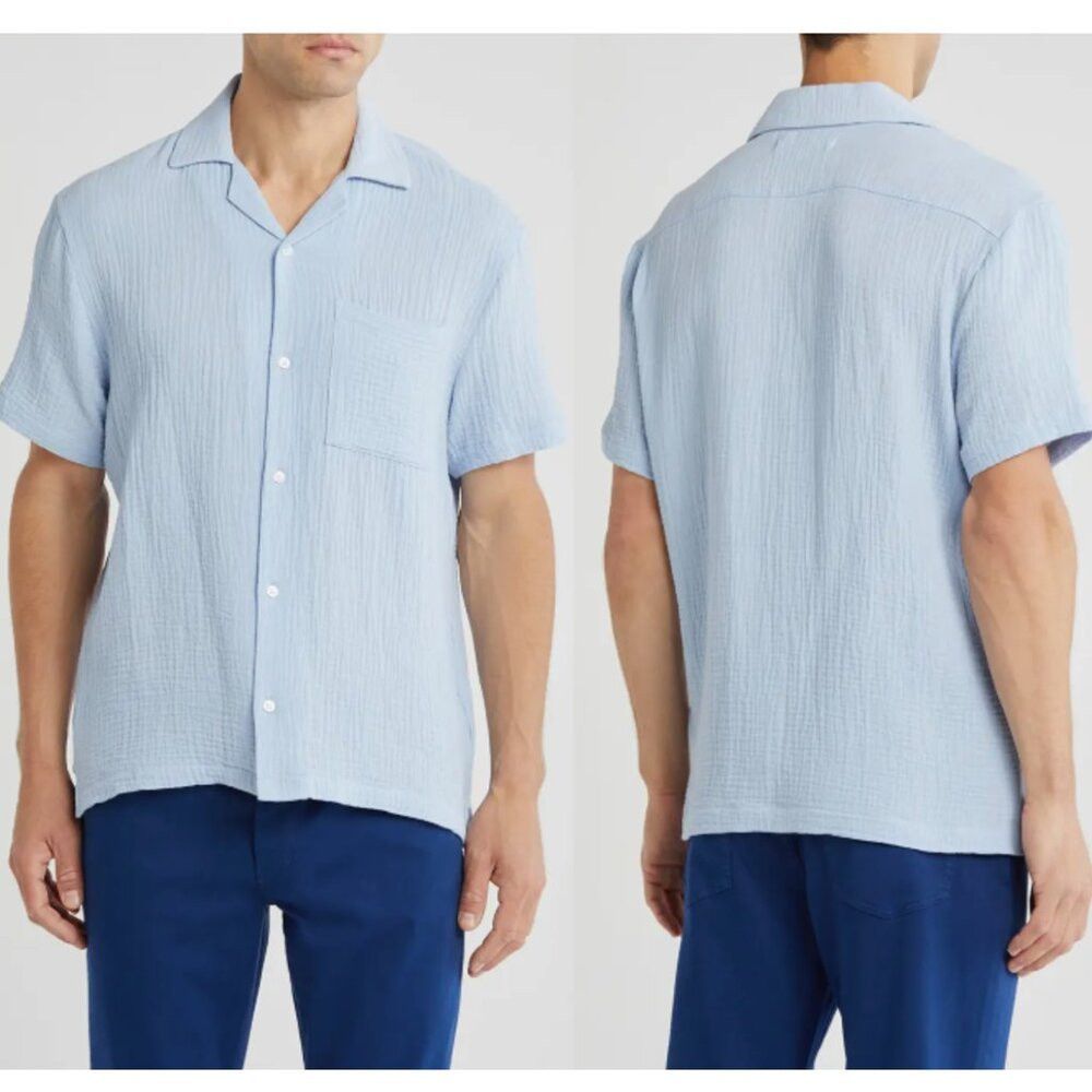 NWT New $158 Joe's Cotton Gauze Camp Sky Blue Shirt Size XX