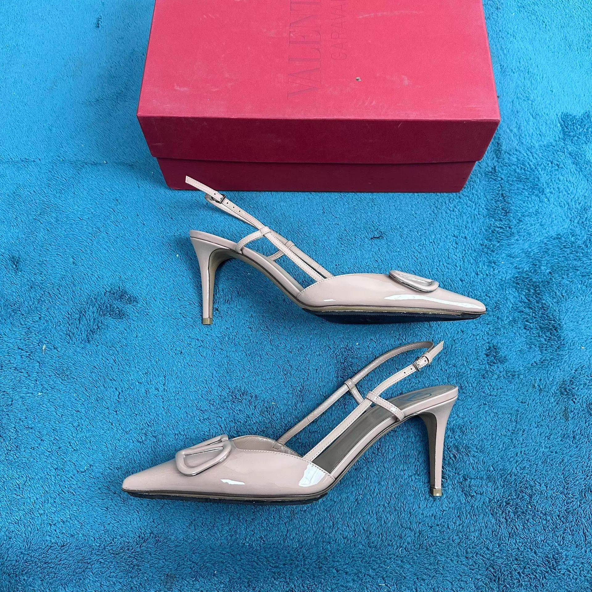 Valentino Valentino Patent Leather Back Tie 39 Cinnamon Pink Size US 8.5 / IT 38.5 - 2 Thumbnail
