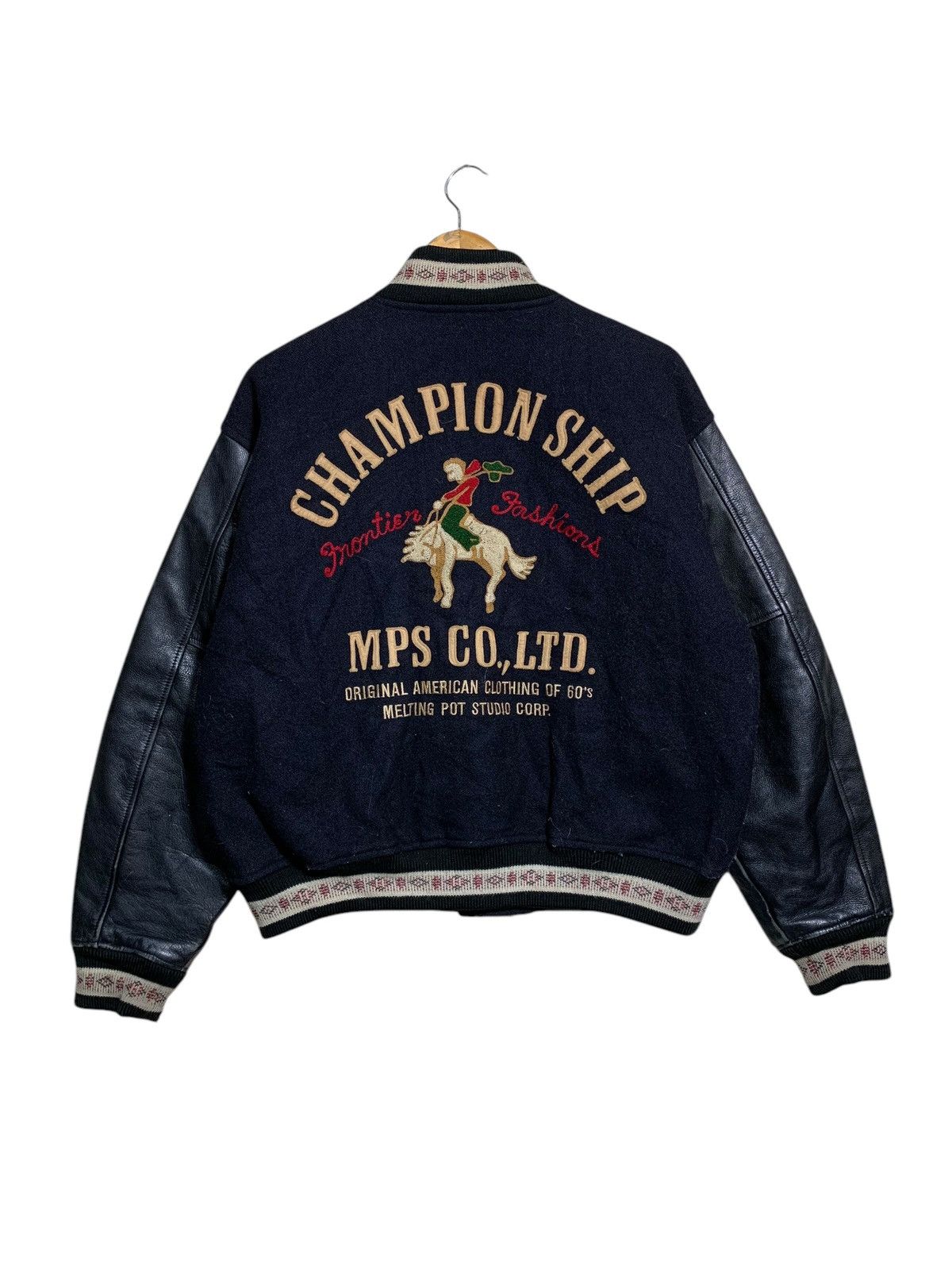 Vintage 🔥M.P.S WOOL/LEATHER VARSITY JACKETS Size US L / EU 52-54 / 3 - 1 Thumbnail