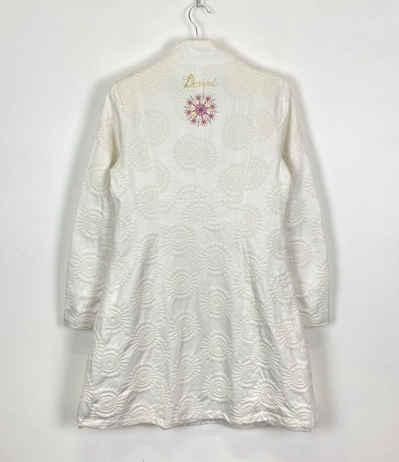 Desigual Desigual Pakaian Jadi Wanita Coat Jacket White Embroidered Size L / US 10 / IT 46 - 13 Thumbnail