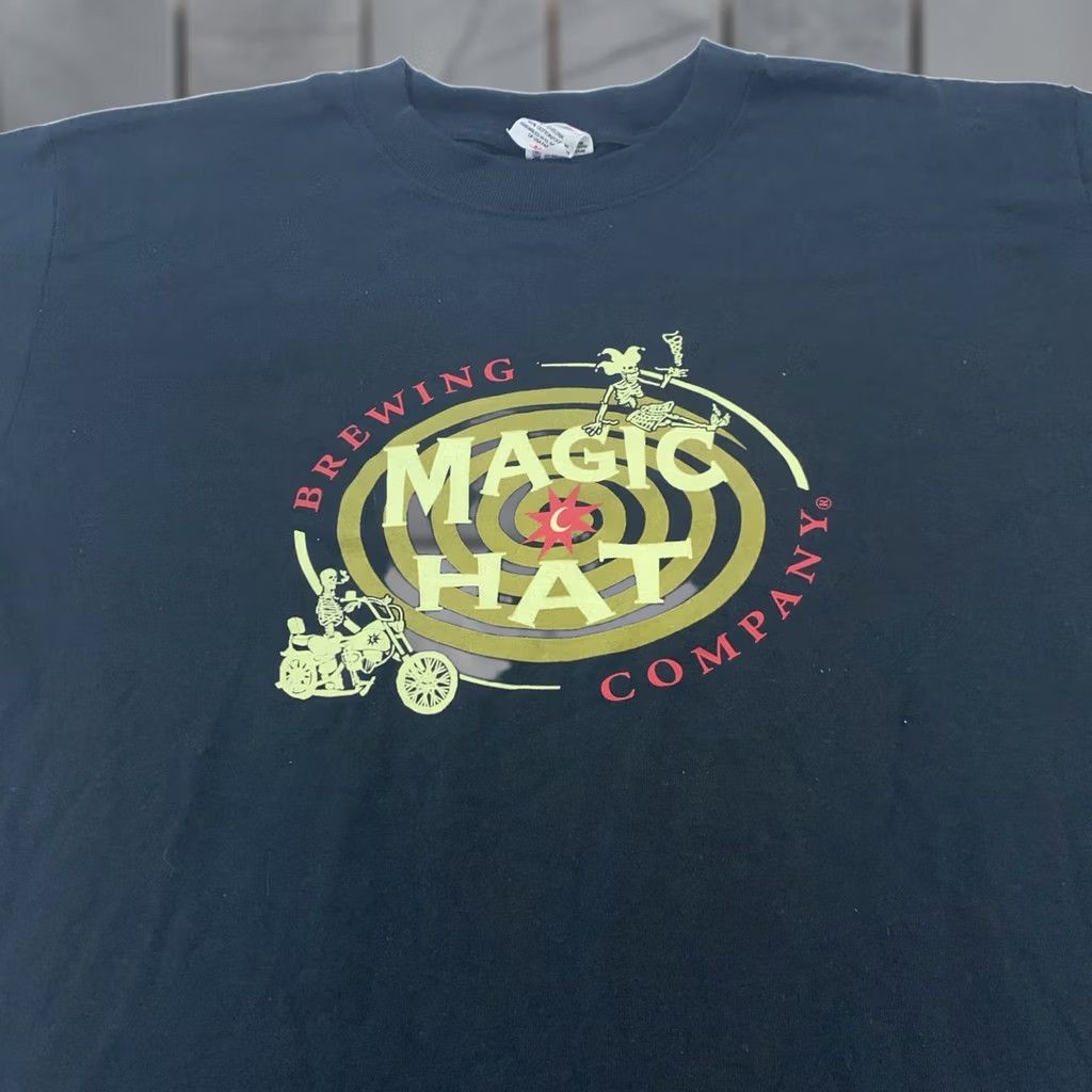 Anvil Magic Hat Brewing Company Shirt Mens M Black Cotton Graphic Tee Beer Skull Crew Neck Short Sleeve Size US M / EU 48-50 / 2 - 1 Thumbnail