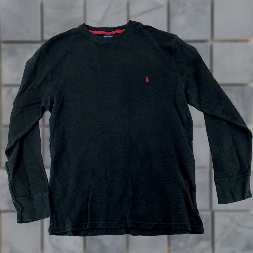Polo Ralph Lauren Polo Ralph Lauren Sleepwear Thermal Shirt L/XL Red Pony Knit Long Sleeve Black 100% Cotton Shirt Mens Fall Winter Polo Ralph Lauren Size US L / EU 52-54 / 3 - 1 Thumbnail