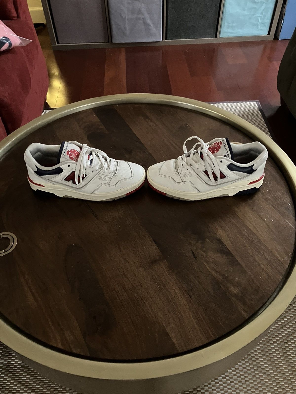 Aime Leon Dore × New Balance New Balance x Aimé Leon Dore 550 Red Navy Men’s Size 8 Size US 8 / EU 41 - 2 Thumbnail