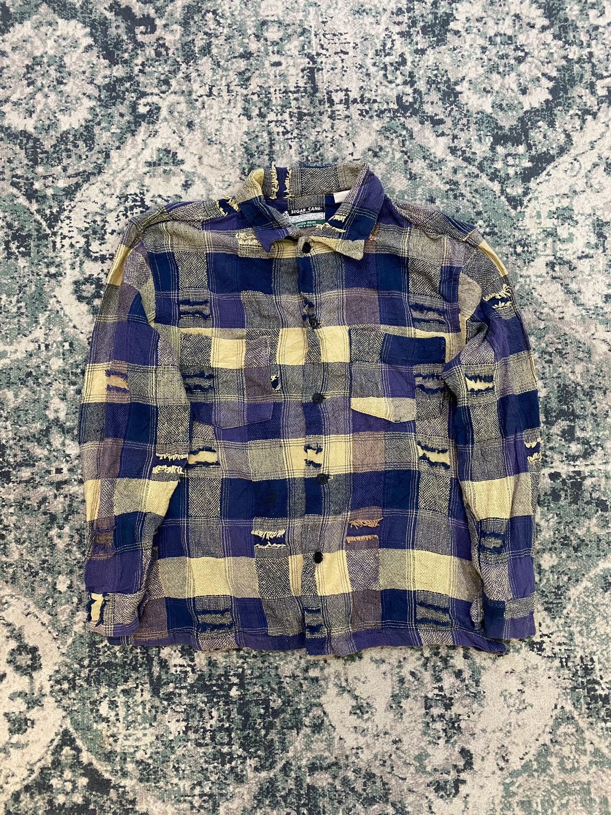 Sugar Cane Sugar Cane Sashiko Boro Patchwork Pocket Shirt Size US M / EU 48-50 / 2 - 12 Thumbnail