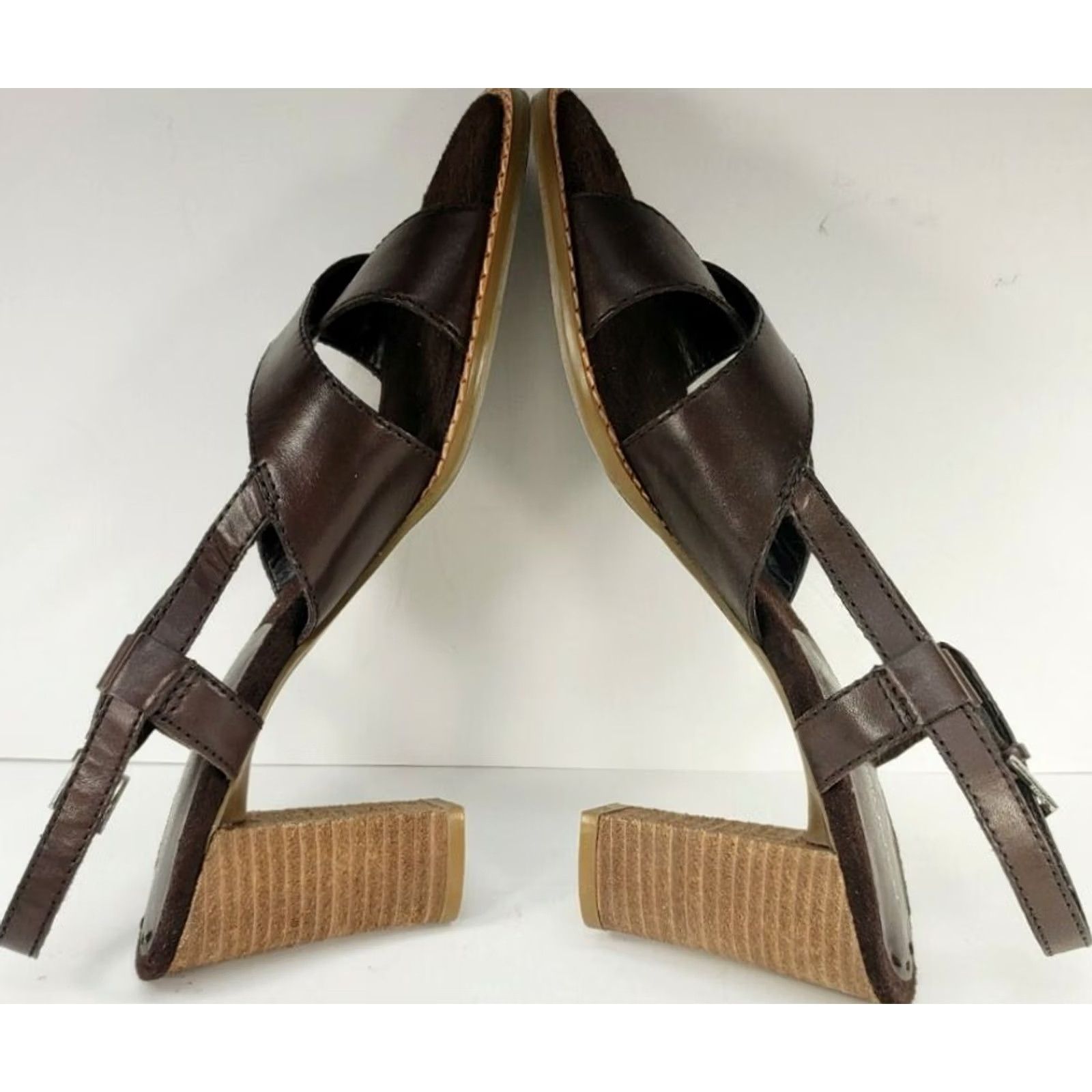 Vintage Bandino Naddia Women's Heeled Sandals Slingback Leather Brown Size 9M Shoes Size US 9 / IT 39 - 5 Thumbnail