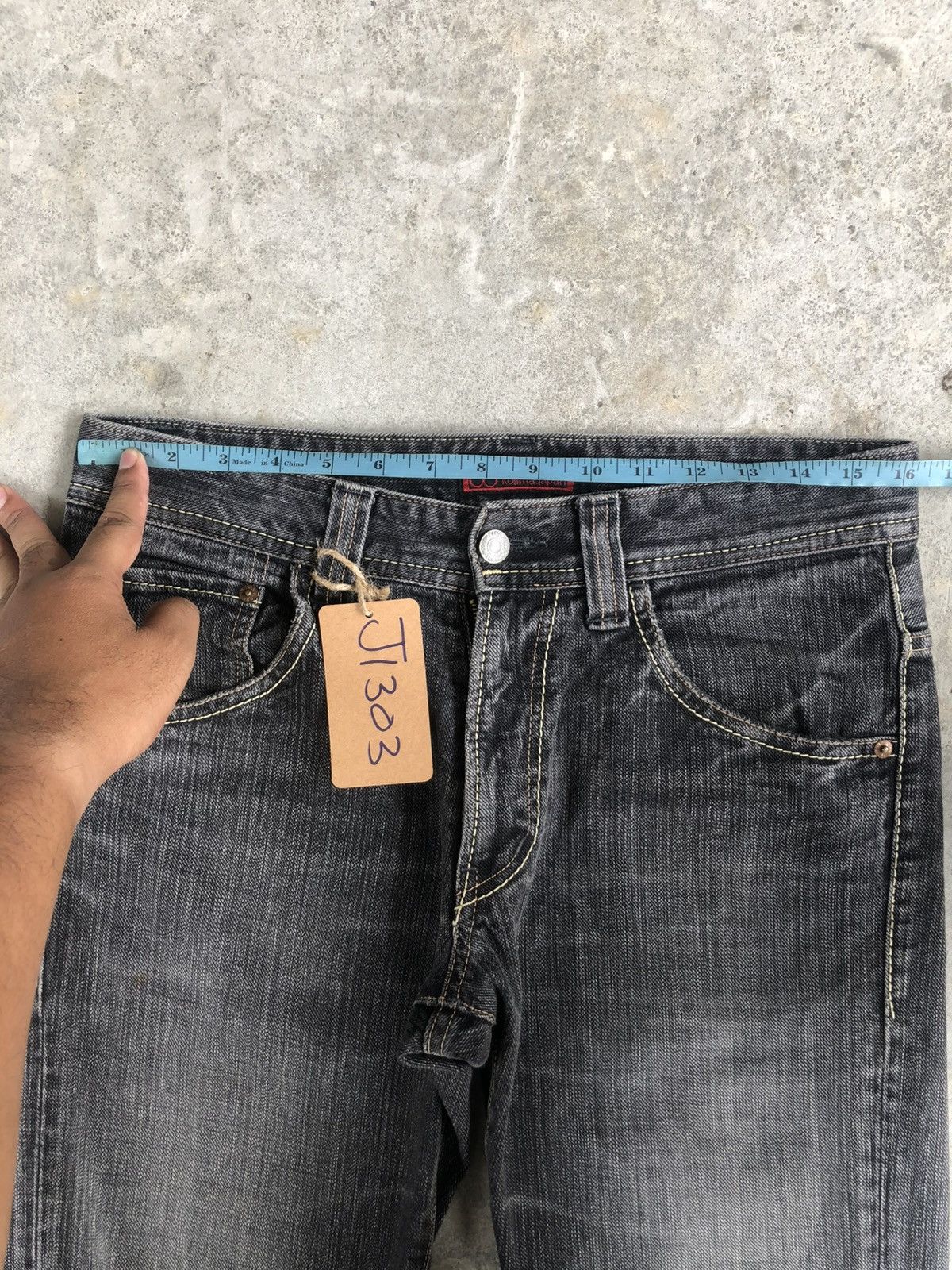 If Six Was Nine Japanese Johnbull Flared Jeans Distressed Denim Size US 32 / EU 48 - 22 Thumbnail