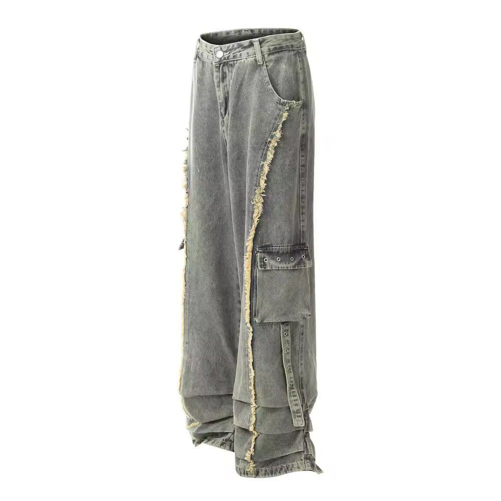 Designer × Vintage Streetwear Cargo Washed Distressed Blue Multi Pockets Jeans Size US 29 - 3 Thumbnail