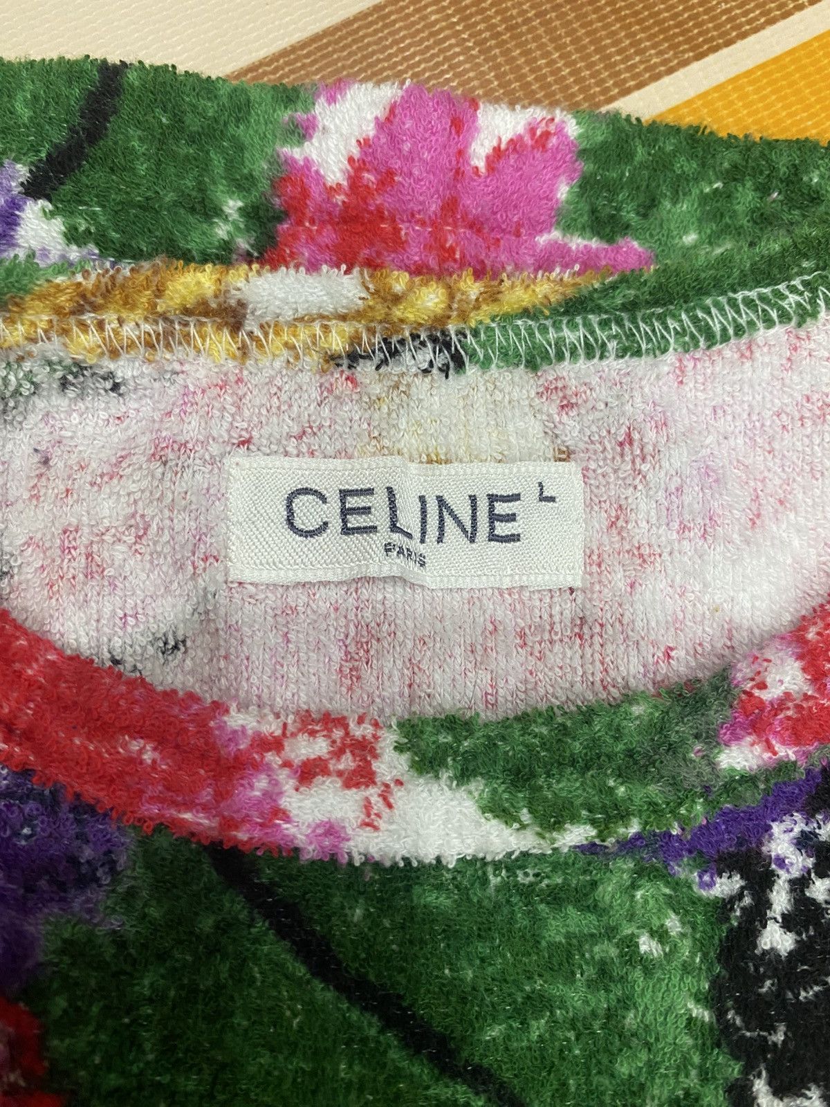Celine CELINE Floral Velvet Blouse Shirt Size L / US 10 / IT 46 - 14 Thumbnail