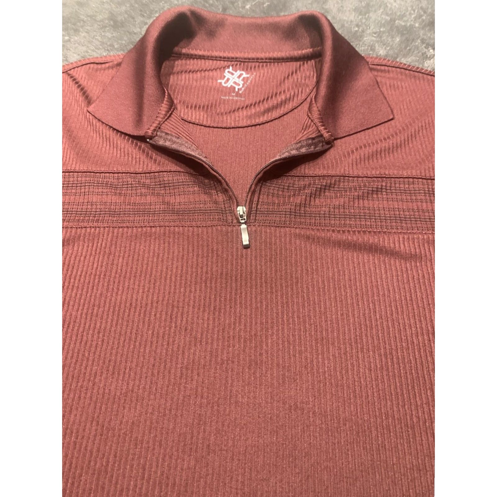 Vintage R&R Casual Polo Shirt Mens Large Maroon 1/4 Zip Golf Short Sleeve Classic Modern Sports Size US L / EU 52-54 / 3 - 3 Thumbnail