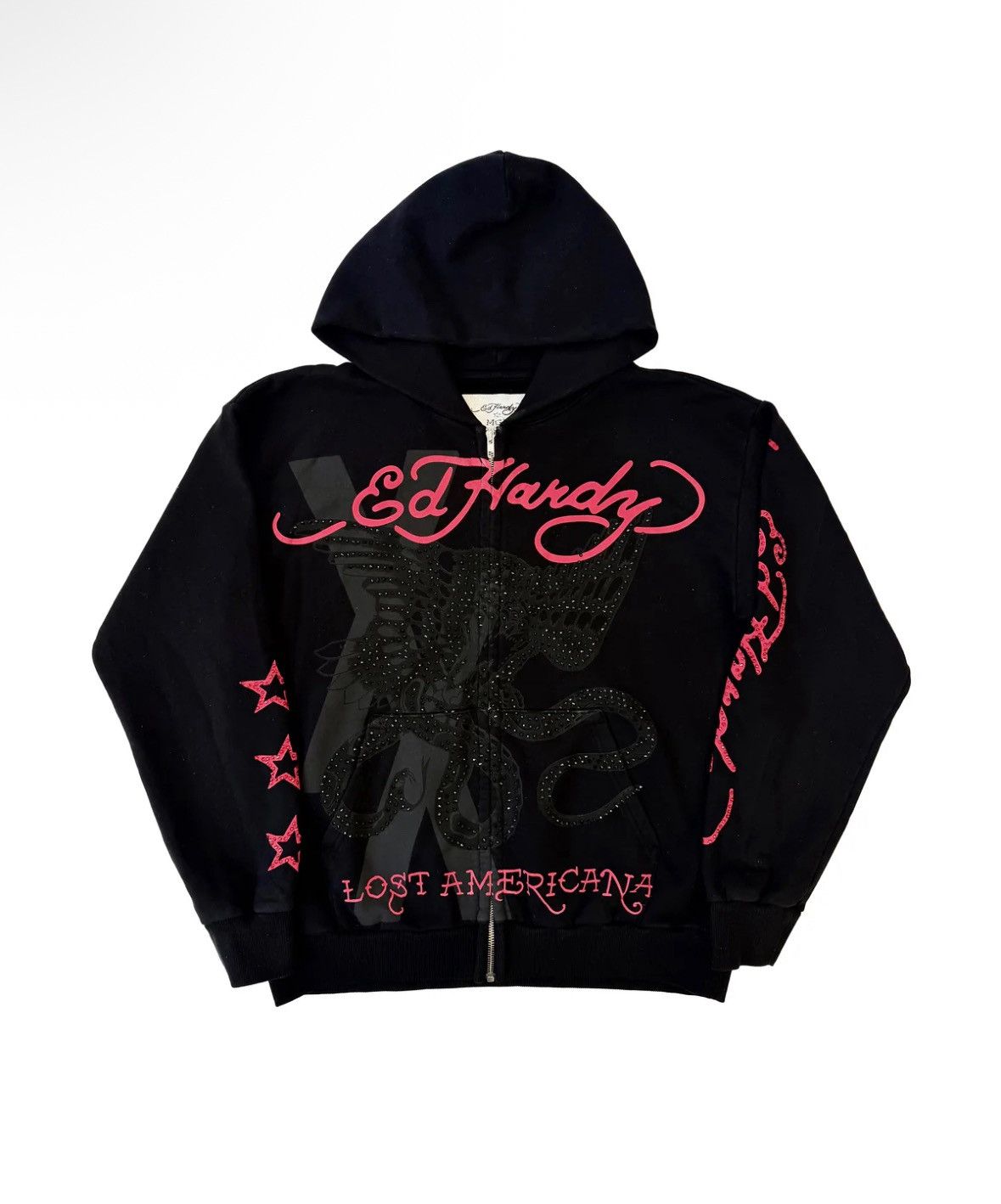 Ed Hardy Ed hardy x MGK FLAMES RHINESTONE HOODIE Size US L / EU 52-54 / 3 - 2 Thumbnail