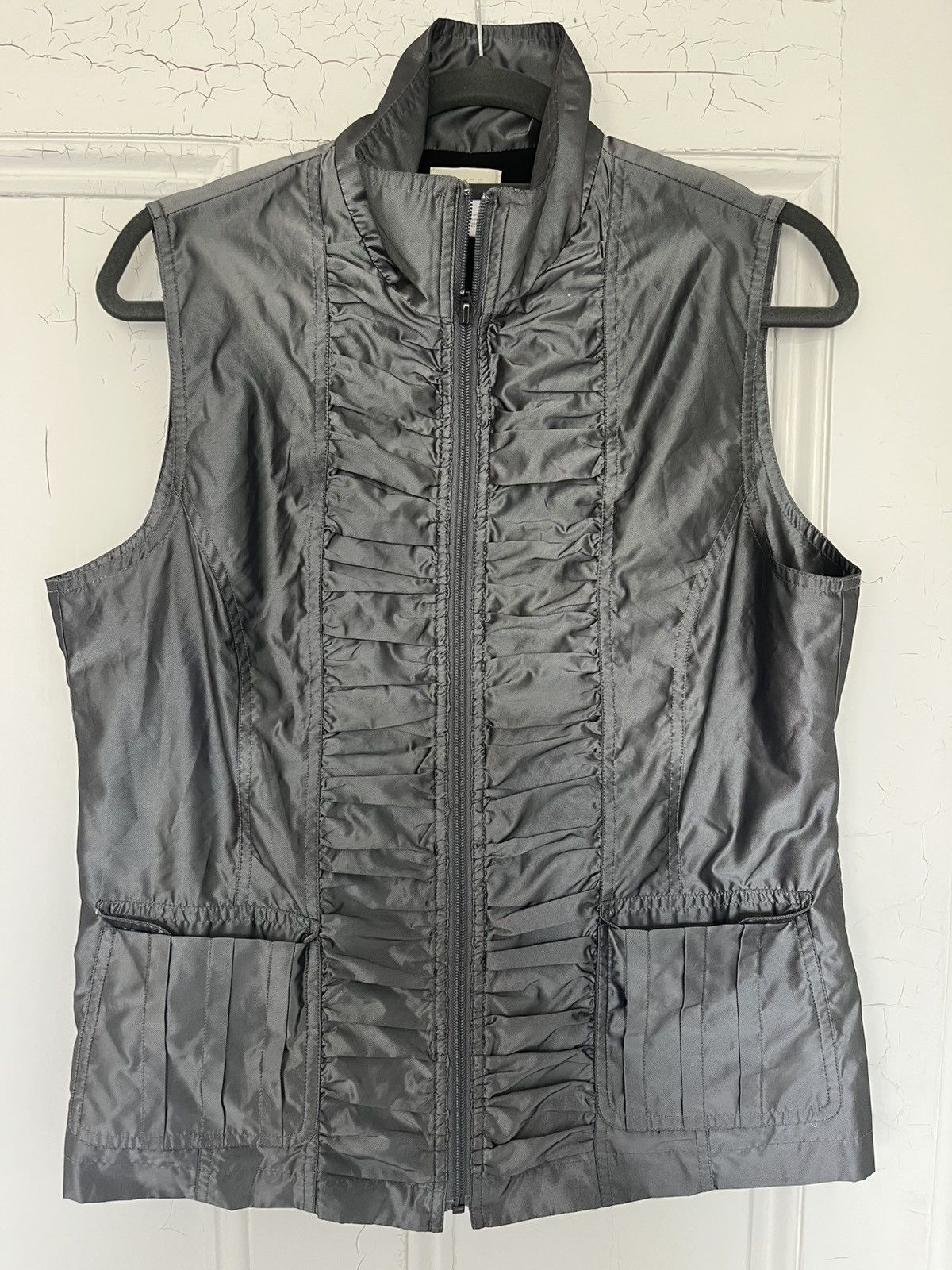 Japanese Brand Avant Garde Silver Vest With Rouching Size M / US 6-8 / IT 42-44 - 1 Thumbnail