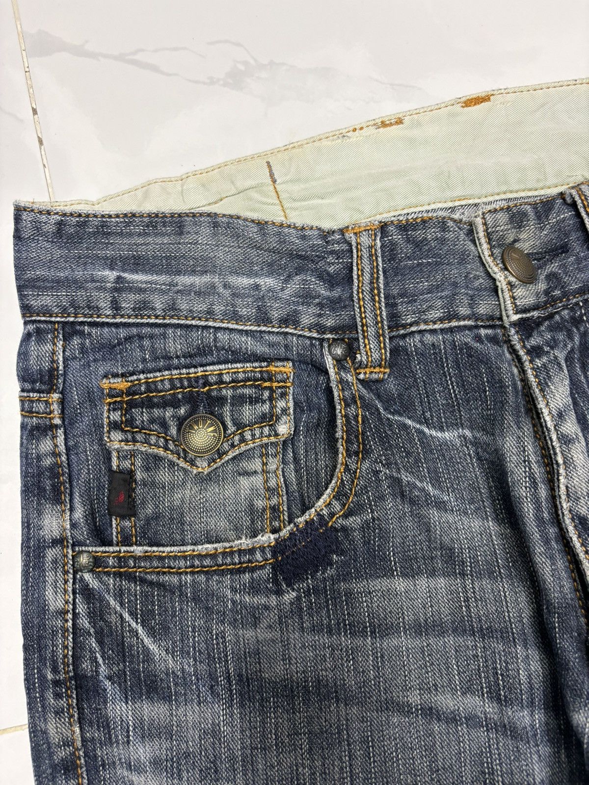 20471120 × Beauty Beast × Japanese Brand 291295=HOMME JAPANESE DISTRESSED DENIM JEANS RARE Size US 28 / EU 44 - 12 Thumbnail