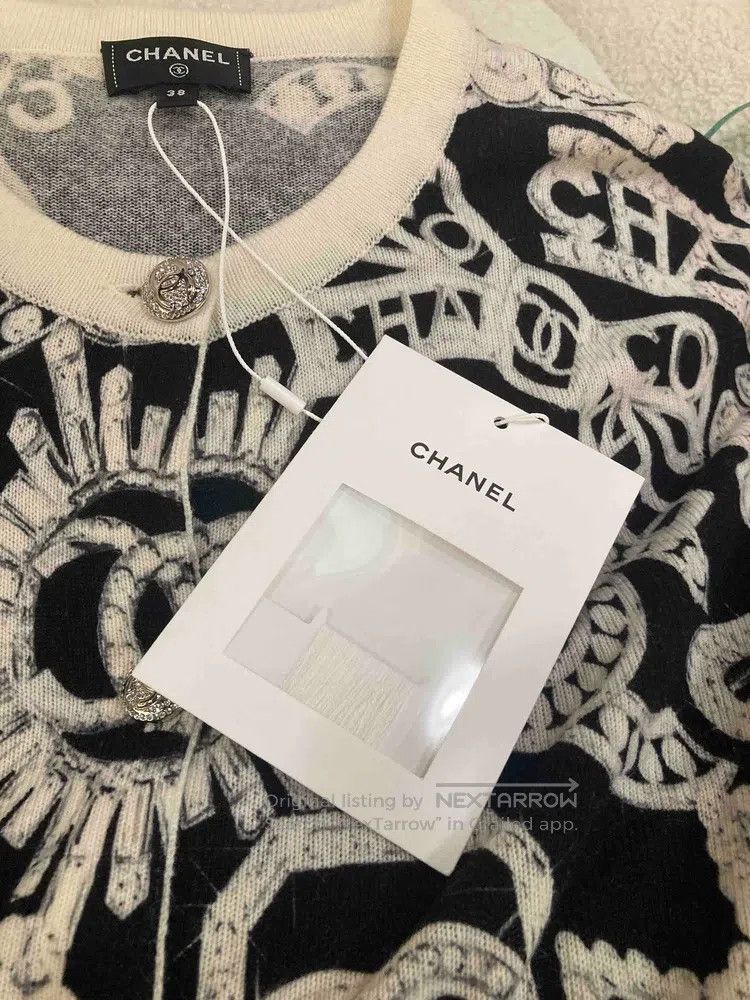 Chanel Chanel Ski series black and white graffiti cardigan long s Size XS / US 0-2 / IT 36-38 - 8 Thumbnail