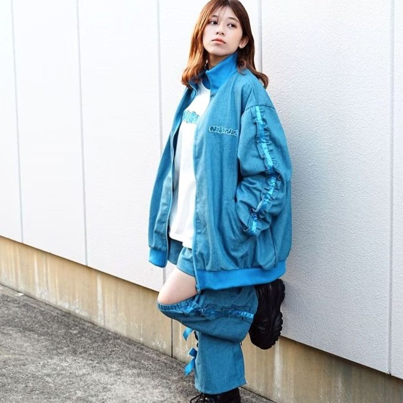 Vintage ACDC RAG Melty Planet Jacket Blue Polyester Blouson Size ONE SIZE - 5 Thumbnail