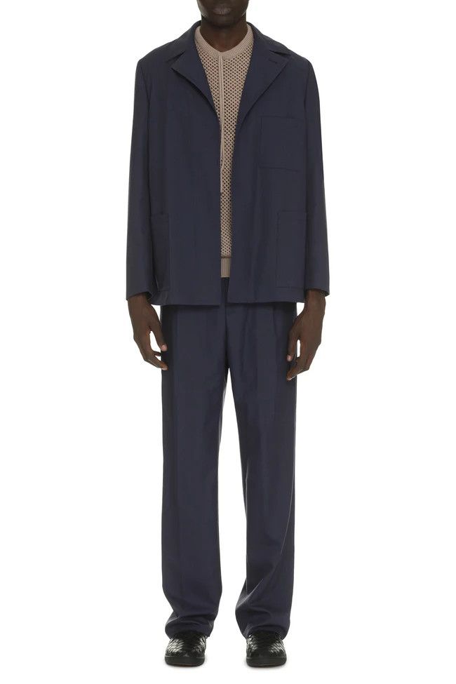 Fendi o1y0125 Wool Jacket in Navy Blue Size US M / EU 48-50 / 2 - 5 Thumbnail