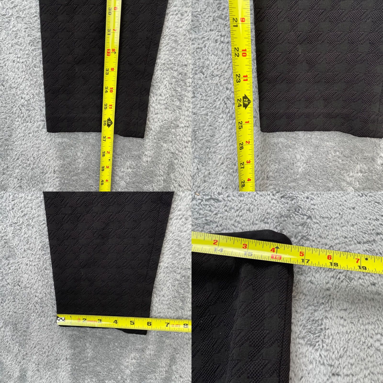 J.McLaughlin J McLaughlin Pants Womens 14 Black Skinny Leg Stretch Houndstooth Side Zip Nylon Size 24" / US 00 / IT 34 - 8 Thumbnail