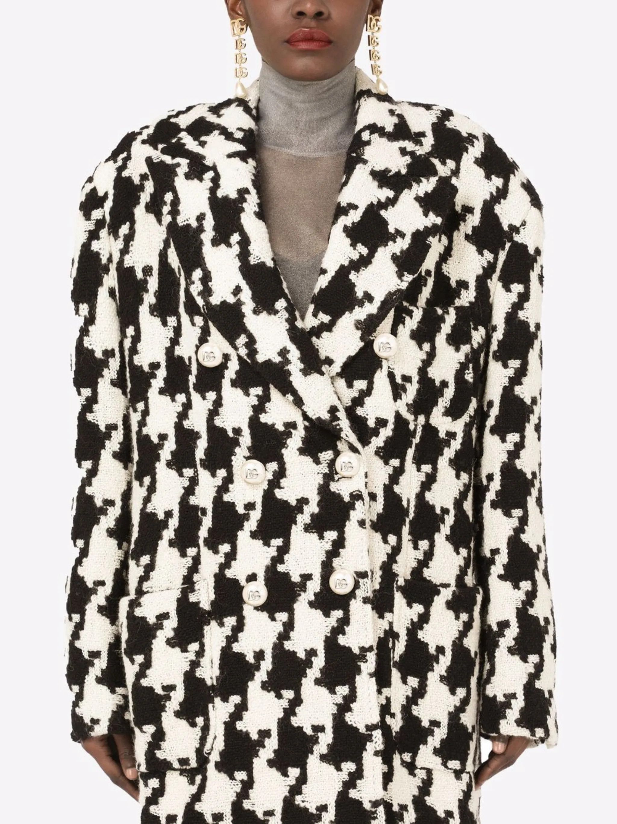 Dolce & Gabbana o1y0825 Coat in Black/White Size XS / US 0-2 / IT 36-38 - 2 Thumbnail