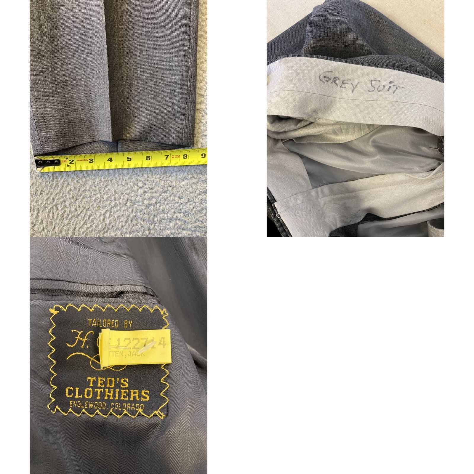 Vintage VINTAGE H Oritsky Suit Mens 40R Gray Wool Two Button Single Breast 36X32 Pants/71-59 Size 40R - 9 Thumbnail