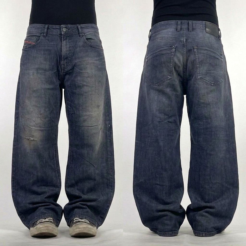 Diesel Vintage y2k Diesel dark wash 2000s euro whiskered jeans