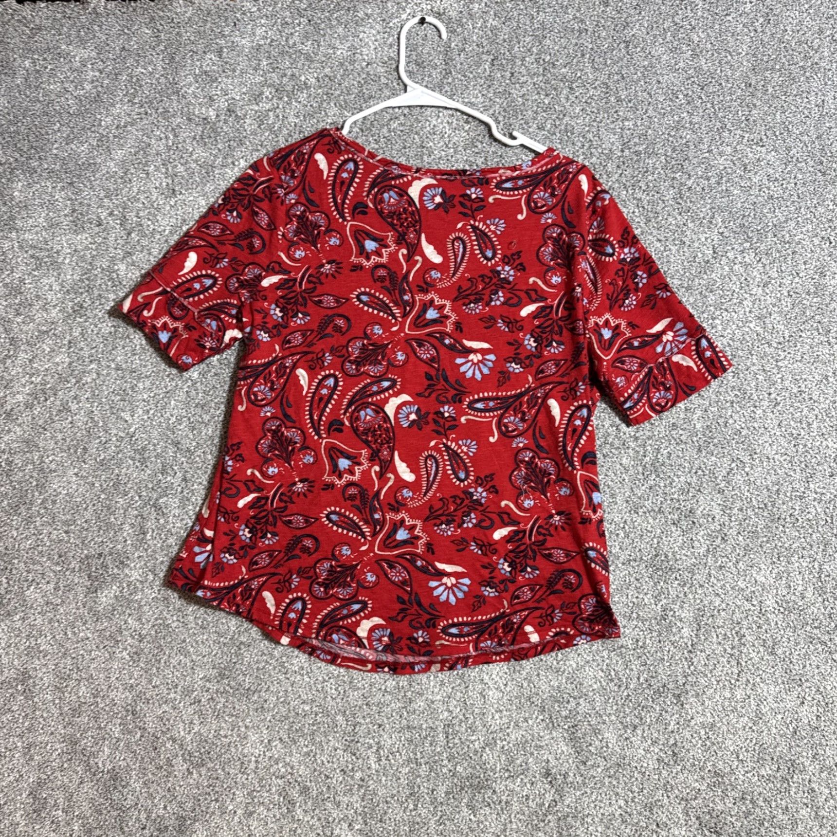 Vintage Cato Top Womens Large Boho Paisley Floral Scoop Neck Casual Blouse Cotton Modal Red Womens Size L / US 10 / IT 46 - 6 Thumbnail