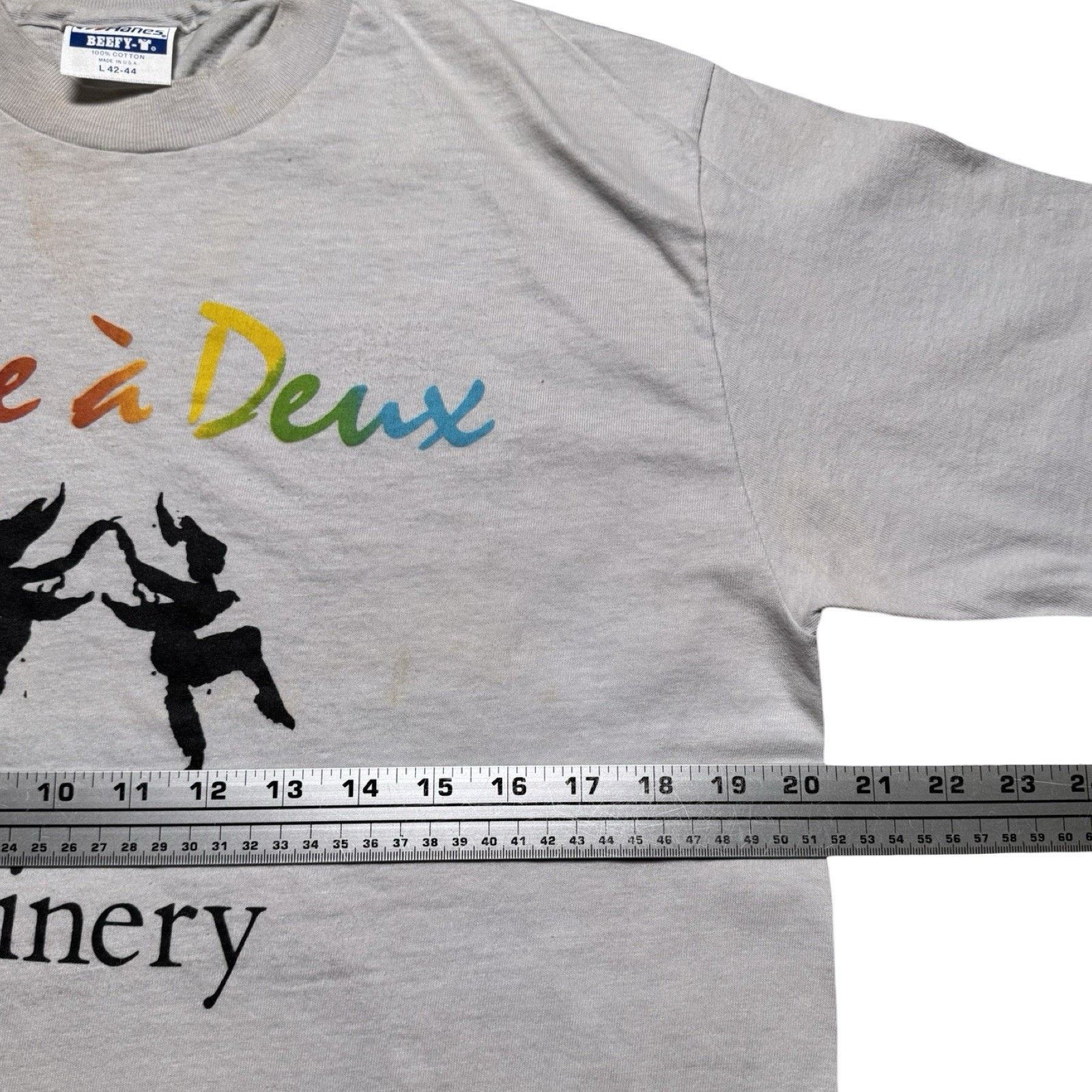 Vintage Vintage 90s Folie à Deux Winery Graphic T Shirt Stained L Size US L / EU 52-54 / 3 - 5 Thumbnail