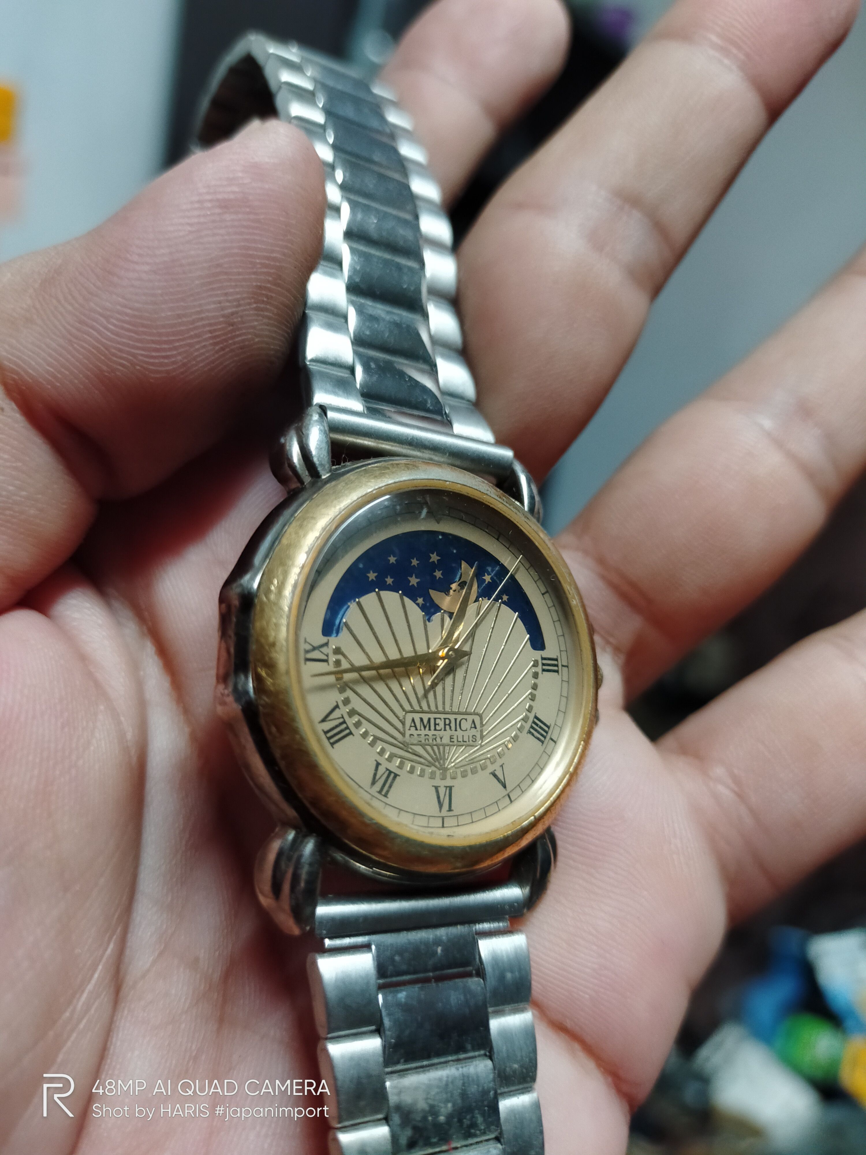 Japanese Brand AMERICA PERRY ELLIS 💥 RETRO MOON PHASE WATCH Size ONE SIZE - 9 Thumbnail