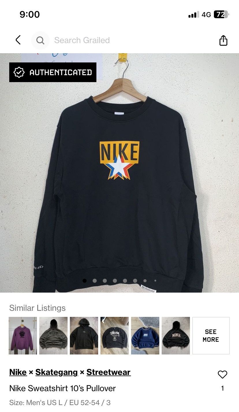 Nike Nike Sweatshirt 10’s Pullover Size US L / EU 52-54 / 3 - 15 Thumbnail