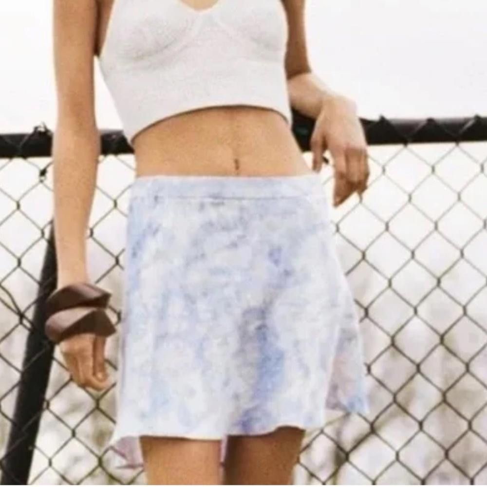 Zara Zara l Tie Dyed Satin Mini Skirt Medium Size 32" / US 10 / IT 46 - 7 Thumbnail