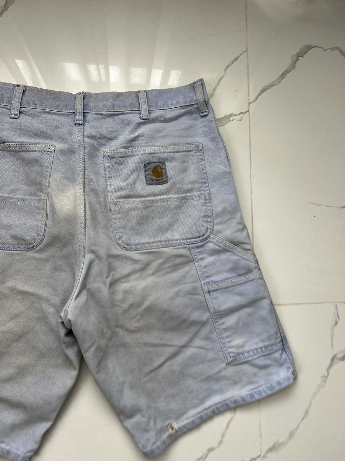 Carhartt × Vintage 90’s CARHARTT SIGNLE KNEE SHORTS DISTRESSED THRASHED Y2K Size US 34 / EU 50 - 3 Thumbnail