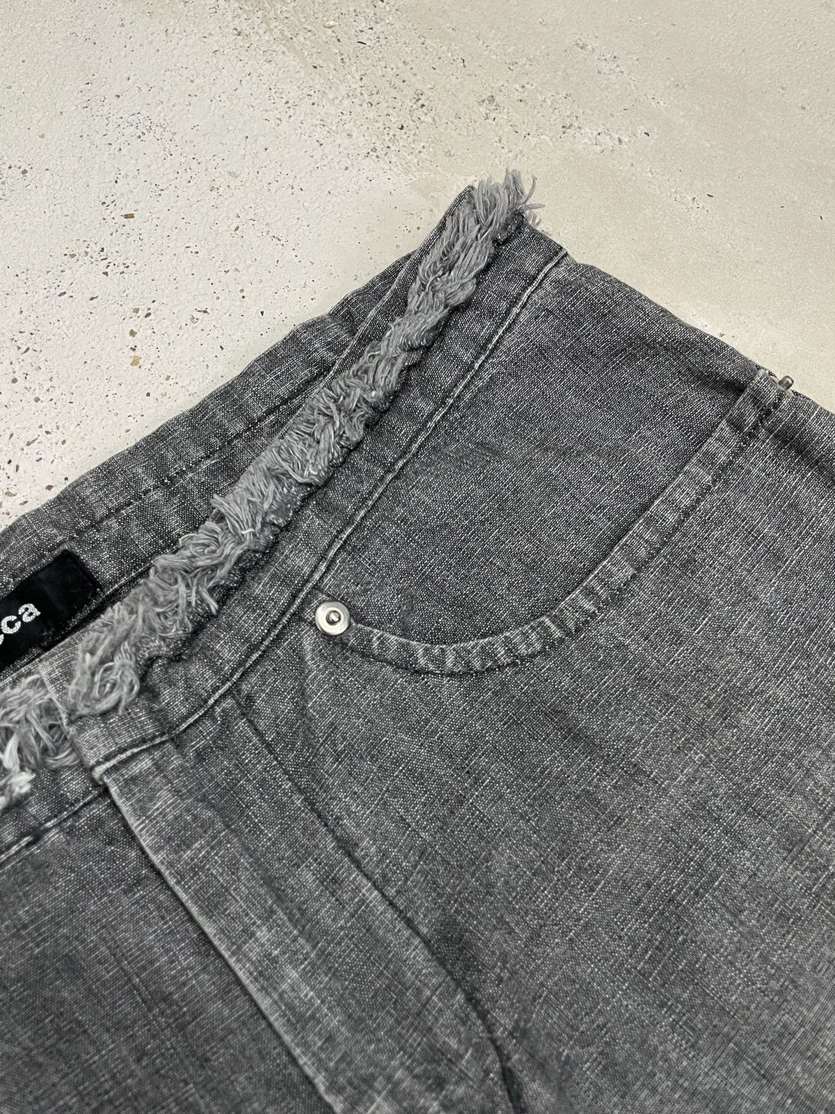 Issey Miyake Zucca Vintage Waist Wide Leg Flare Denim Paint Mark Size US 29 - 9 Thumbnail