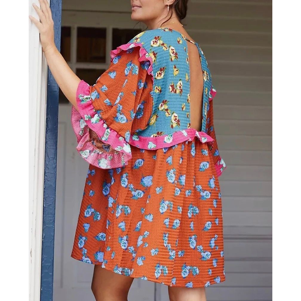 Anthropologie NWT Anthropologie Ruffled Sleep Mini Dress XS Floral Multi T Size XS / US 0-2 / IT 36-38 - 2 Thumbnail
