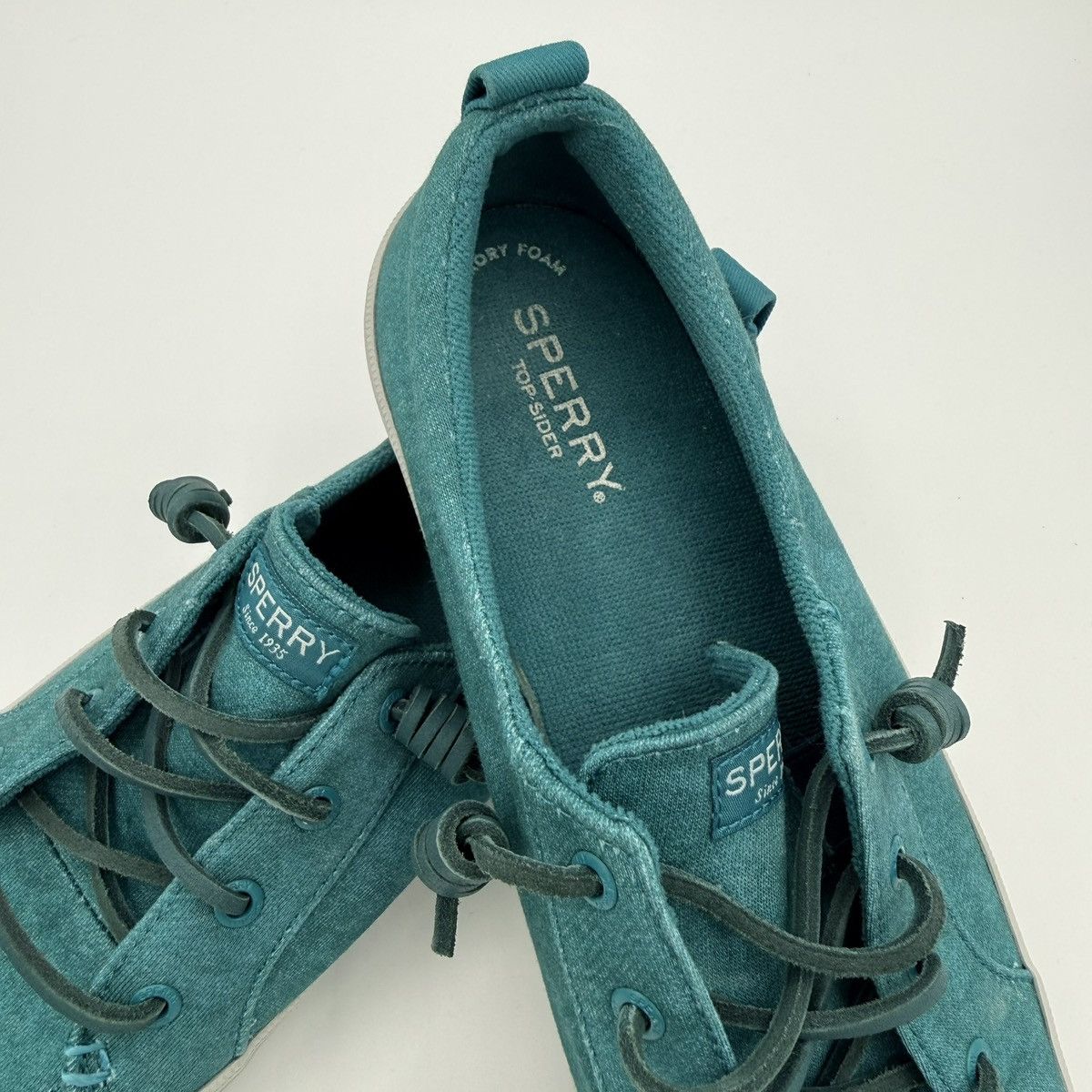 Sperry Sperry Top-Sider Women’s 9.5 Teal Canvas Sneakers Boat Shoes Size US 9.5 / EU 42-43 - 2 Thumbnail