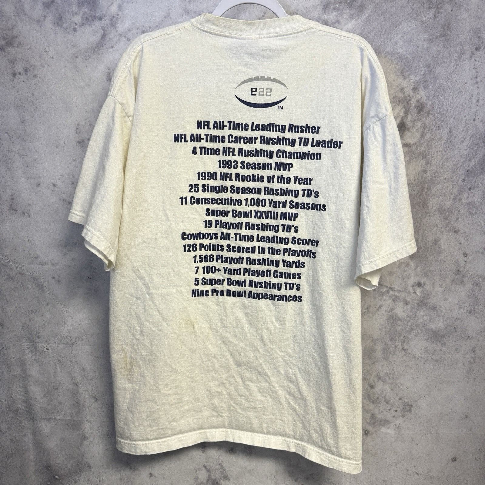 NFL × Reebok × Vintage Vintage Emmitt Smith Dallas Cowboys T Shirt Mens XL White Re Size US XL / EU 56 / 4 - 2 Thumbnail