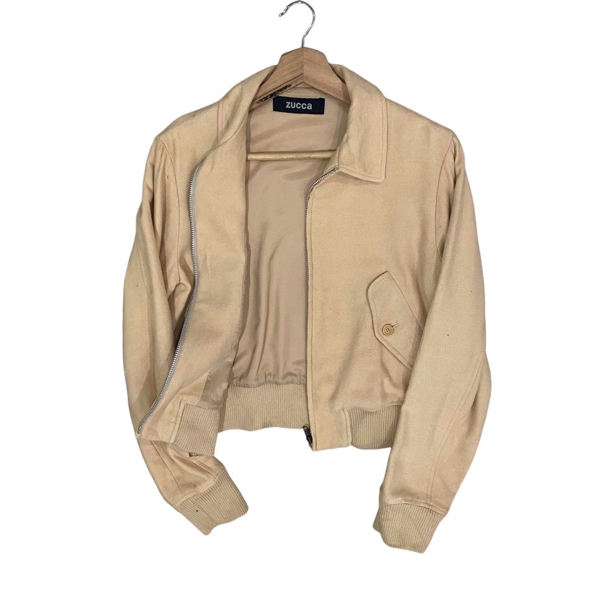 CABANE de ZUCCa × Issey Miyake × Zucca 🔥VINTAGE ZUCCA ISSEY MIYAKE WOOL CROP BOMBER JACKET Size US S / EU 44-46 / 1 - 3 Thumbnail