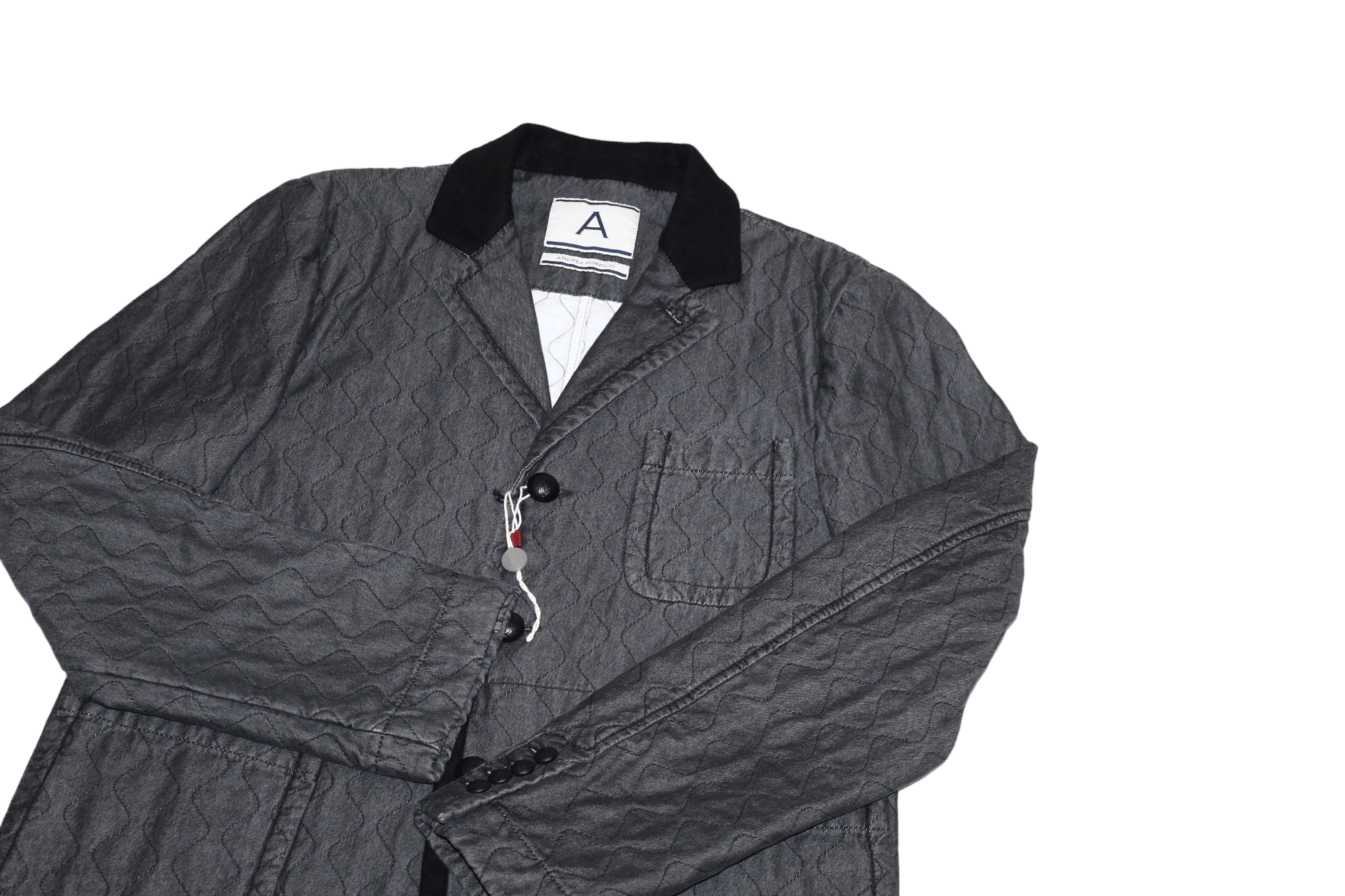 Andrea Pompilio Andrea Pompilio Charcoal Black Quilted Insulated Jacket Size US L / EU 52-54 / 3 - 2 Thumbnail