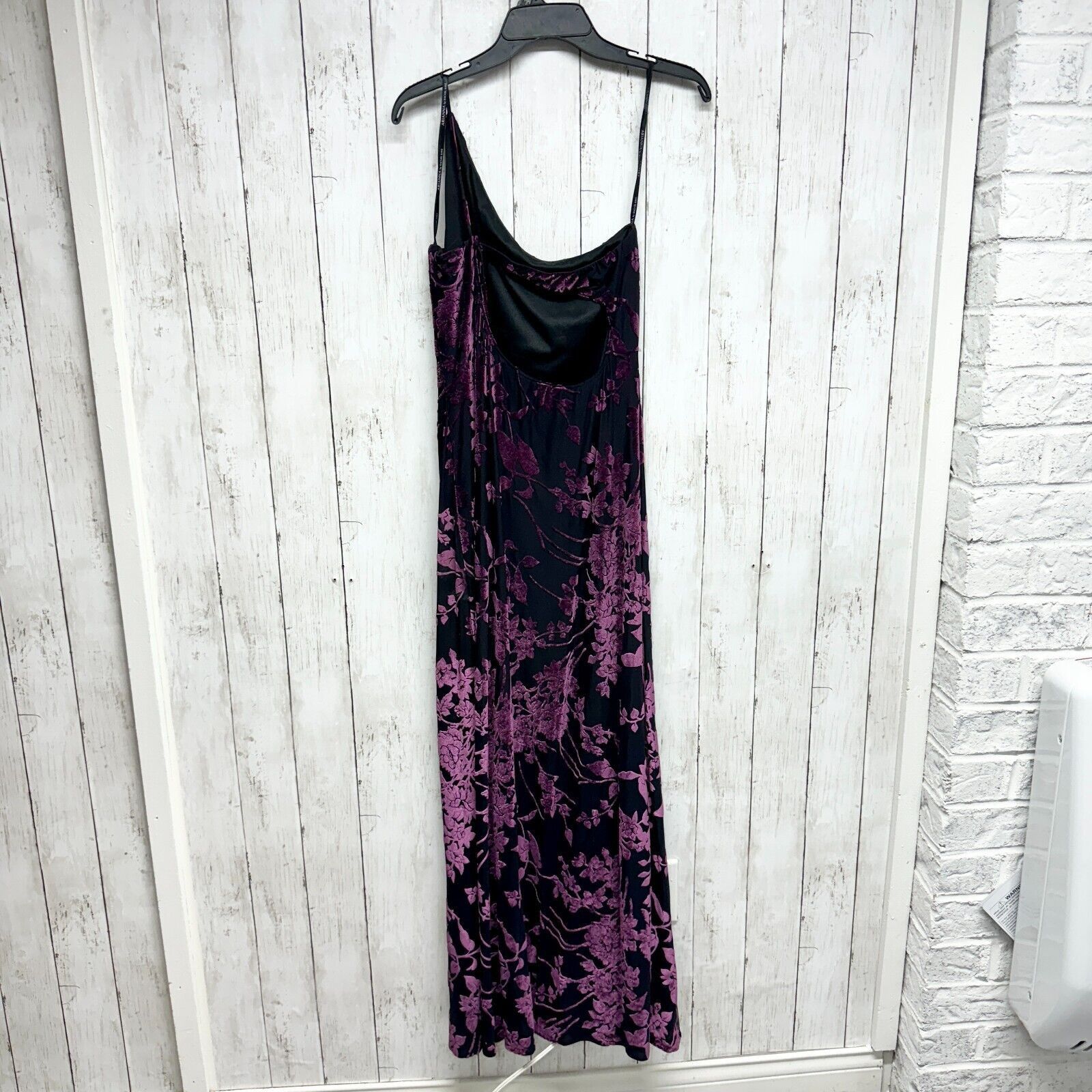 Vintage Vtg Arianna By Rachel Kaye Gown One Shoulder Maxi Velvet 10 Size L / US 10 / IT 46 - 10 Thumbnail