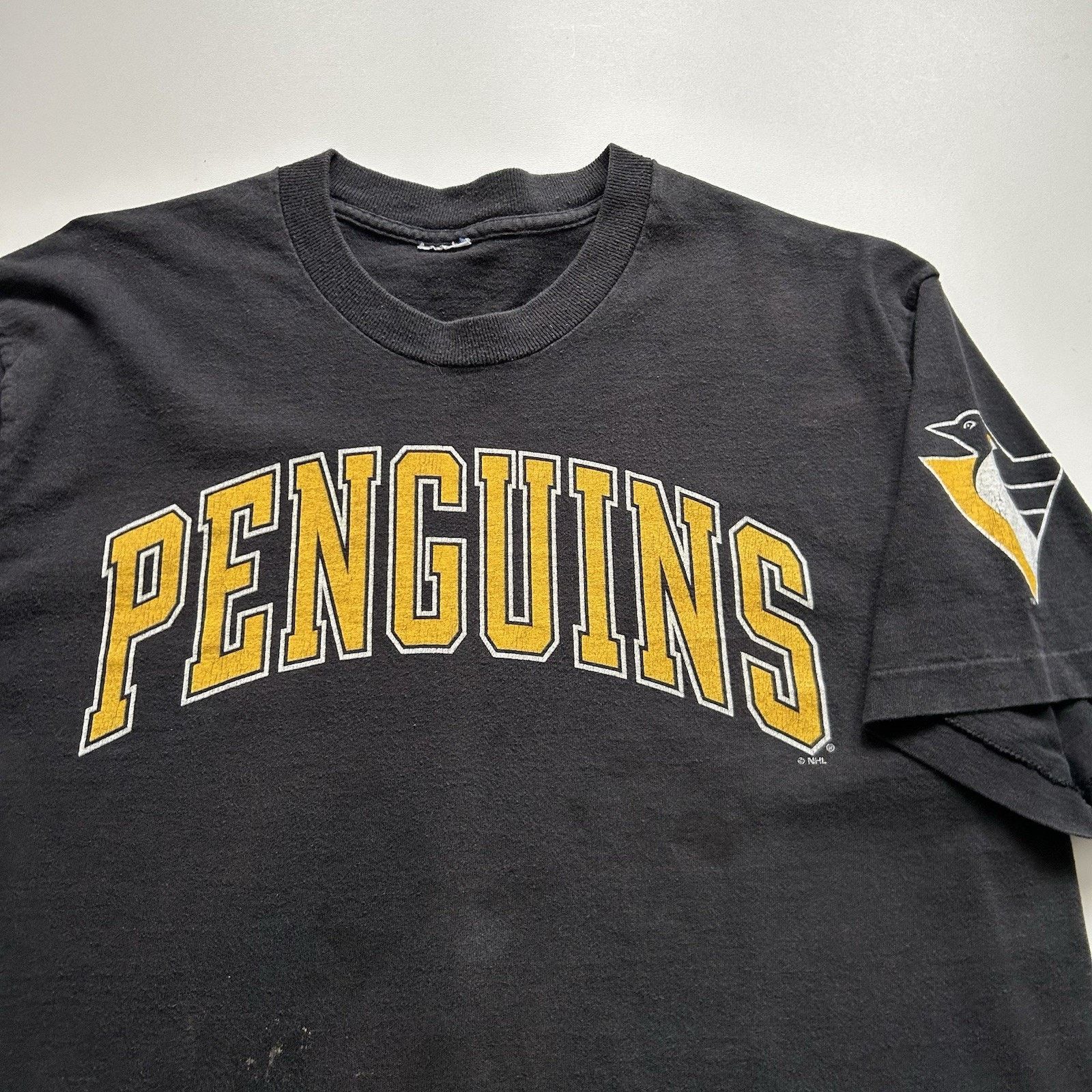NHL Vintage 90s Pittsburgh Penguins NHL T-Shirt Large Black Rare Size US L / EU 52-54 / 3 - 2 Thumbnail