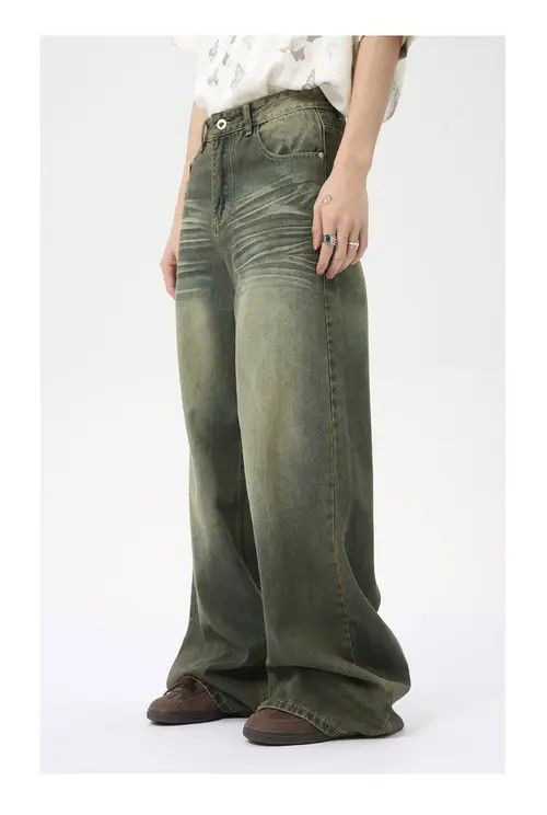 Japanese Brand × Jean American retro distressed straight wide-leg jeans Size US 32 / EU 48 - 4 Thumbnail