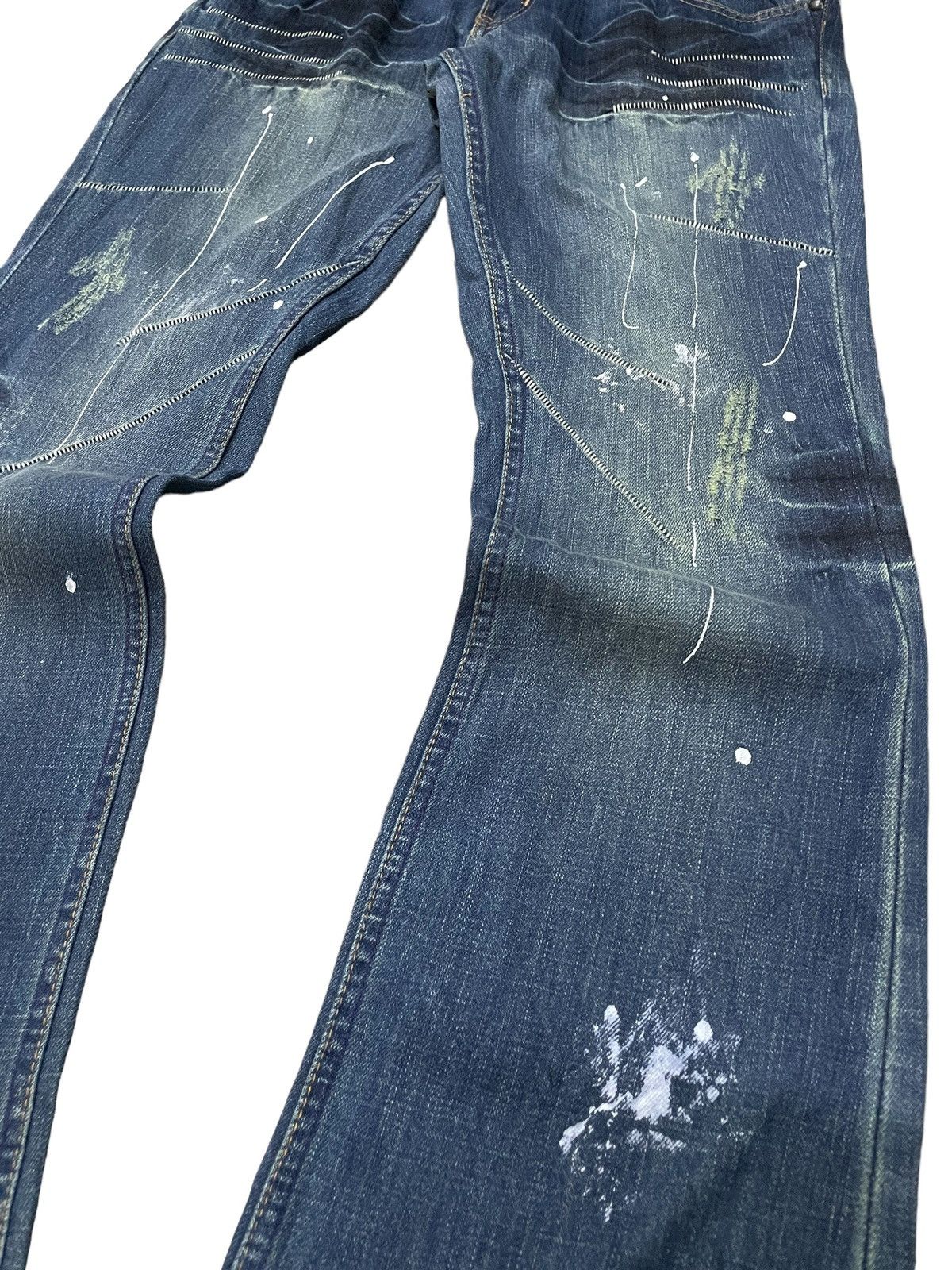 Hysteric Glamour × Japanese Brand Root Three Japan Paint Splatter Studded Flared Jeans Size US 32 / EU 48 - 12 Thumbnail