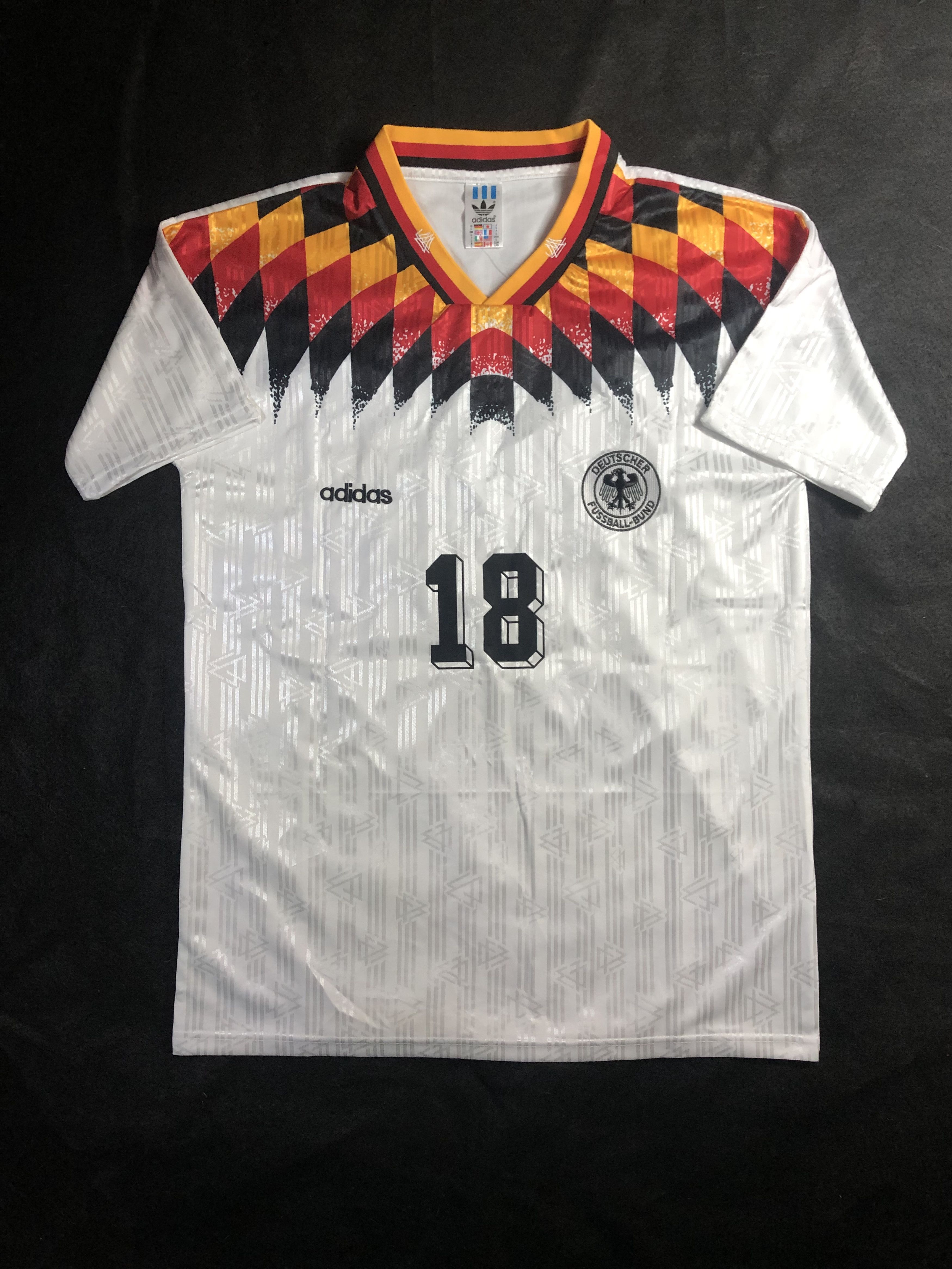 Vintage 1994 German Klinsmann Home Soccer Jersey Size US L / EU 52-54 / 3 - 1 Thumbnail