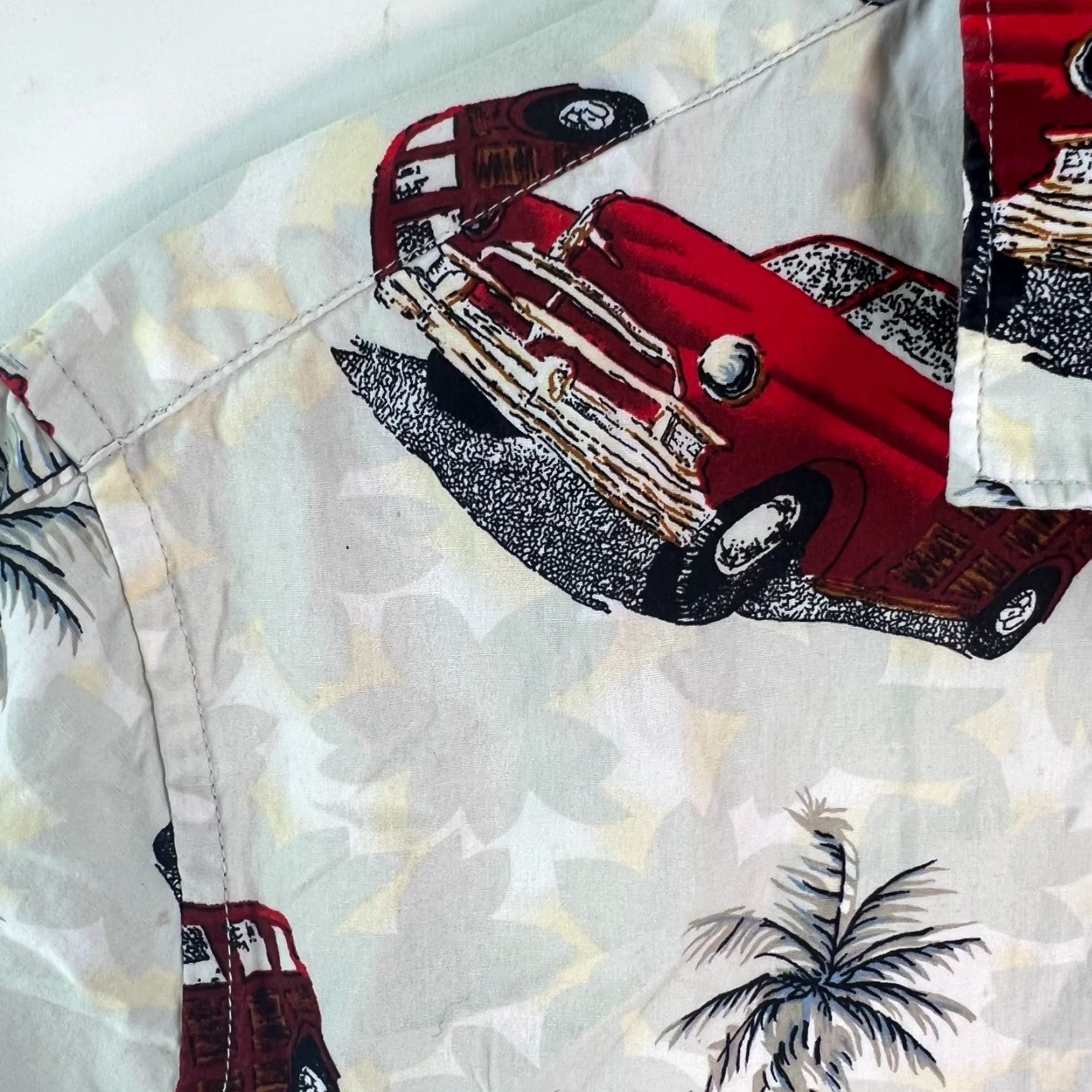Denime Denim & Flower Ricky Singh Mens Car Print Slim Fit Multicolor Button Up Shirt XL Size US XL / EU 56 / 4 - 5 Thumbnail