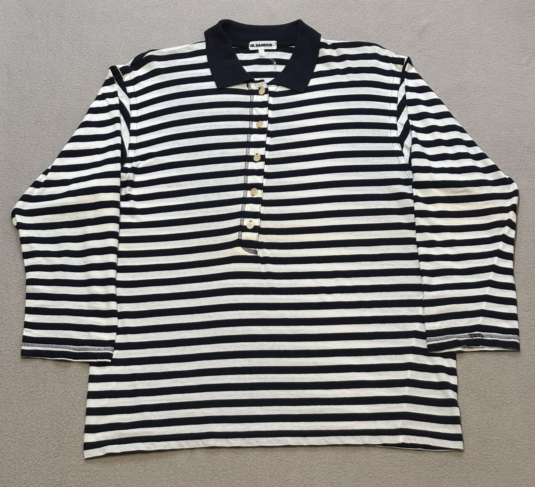 Jil Sander Jil Sander Long Sleeve Polo Shirt Size L Size US L / EU 52-54 / 3 - 5 Thumbnail
