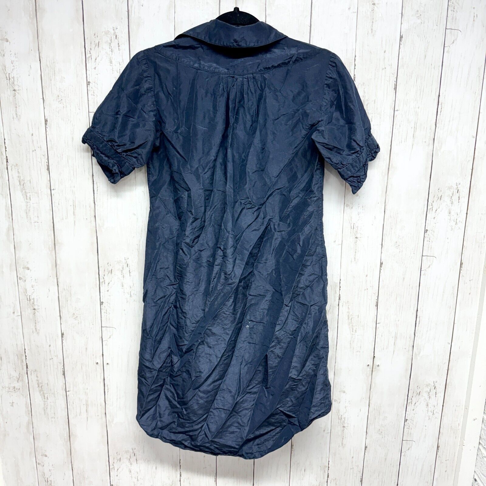 Cynthia Rowley Cynthia Rowley Dress XS Silk Navy Short Sleeve Deep VNeck Size XS / US 0-2 / IT 36-38 - 4 Thumbnail